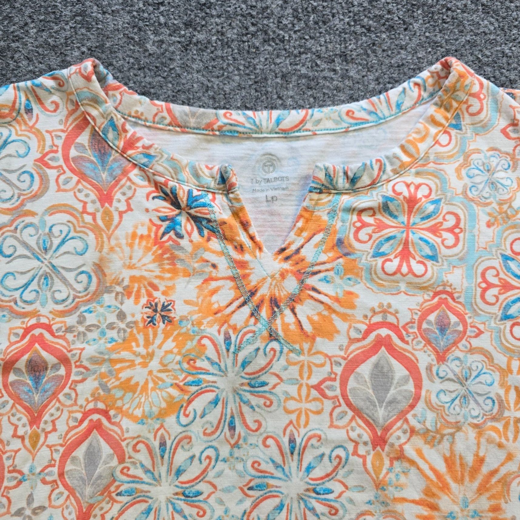Talbots Talbots Blouse Womens Size L Petite Orange 3/4 Sleeve Stretch Casual Capsule Shirt Womens Size L / US 10 / IT 46 - 2 Thumbnail