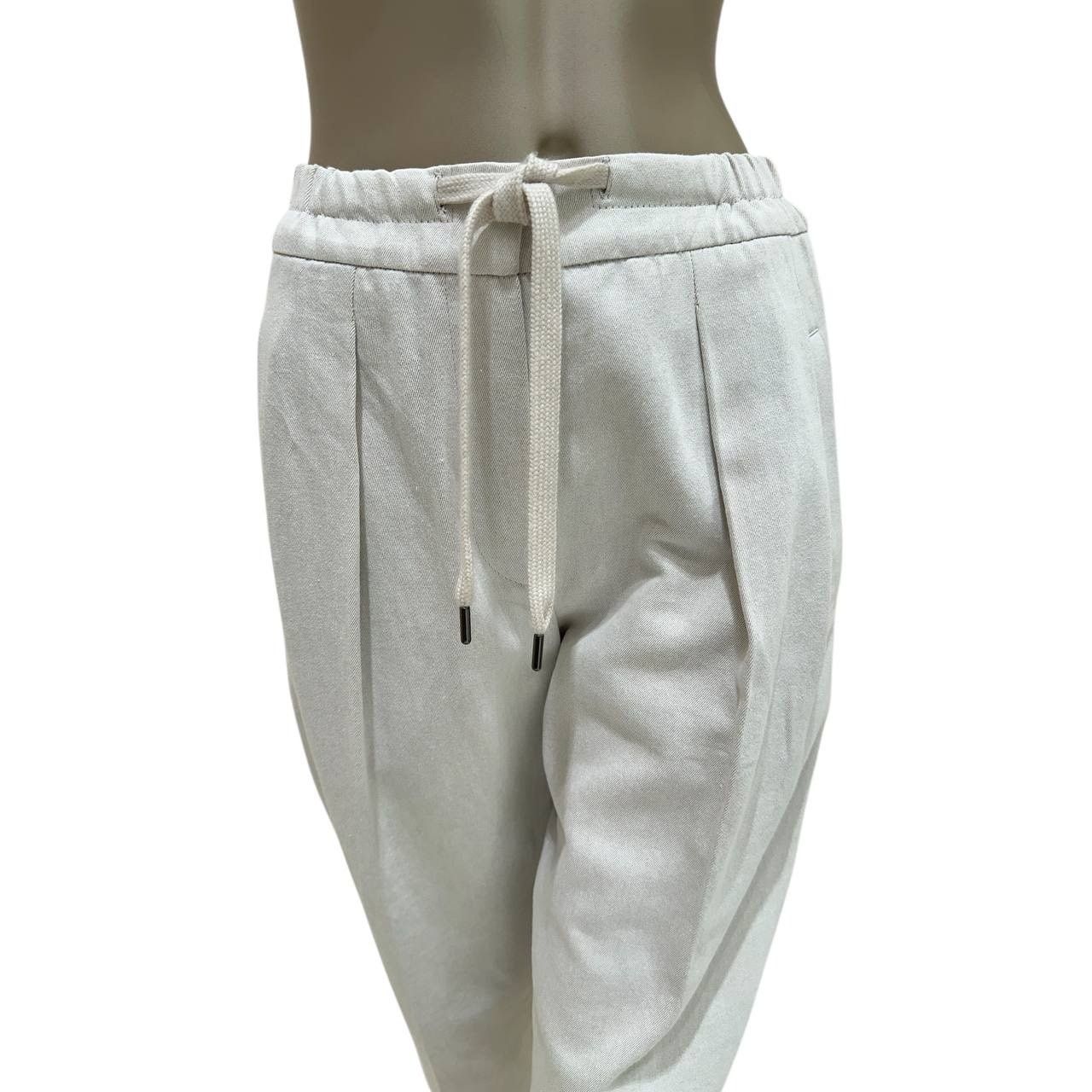 Brunello Cucinelli Brunello Cucinelli White Cotton Pants - Size 40 Size 27" / US 4 / IT 40 - 2 Thumbnail
