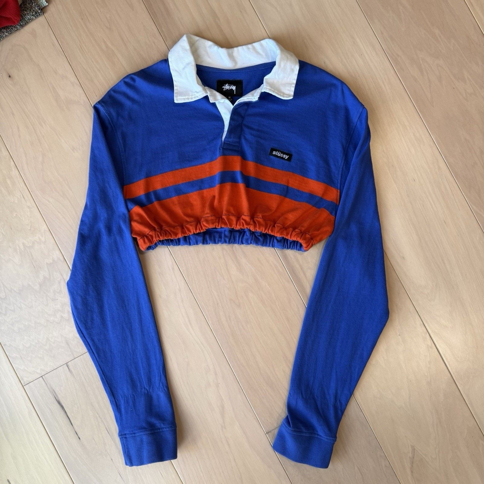 Stussy Stussy Rugby Shirt Women's Medium Blue Orange Cropped Size M / US 6-8 / IT 42-44 - 2 Thumbnail