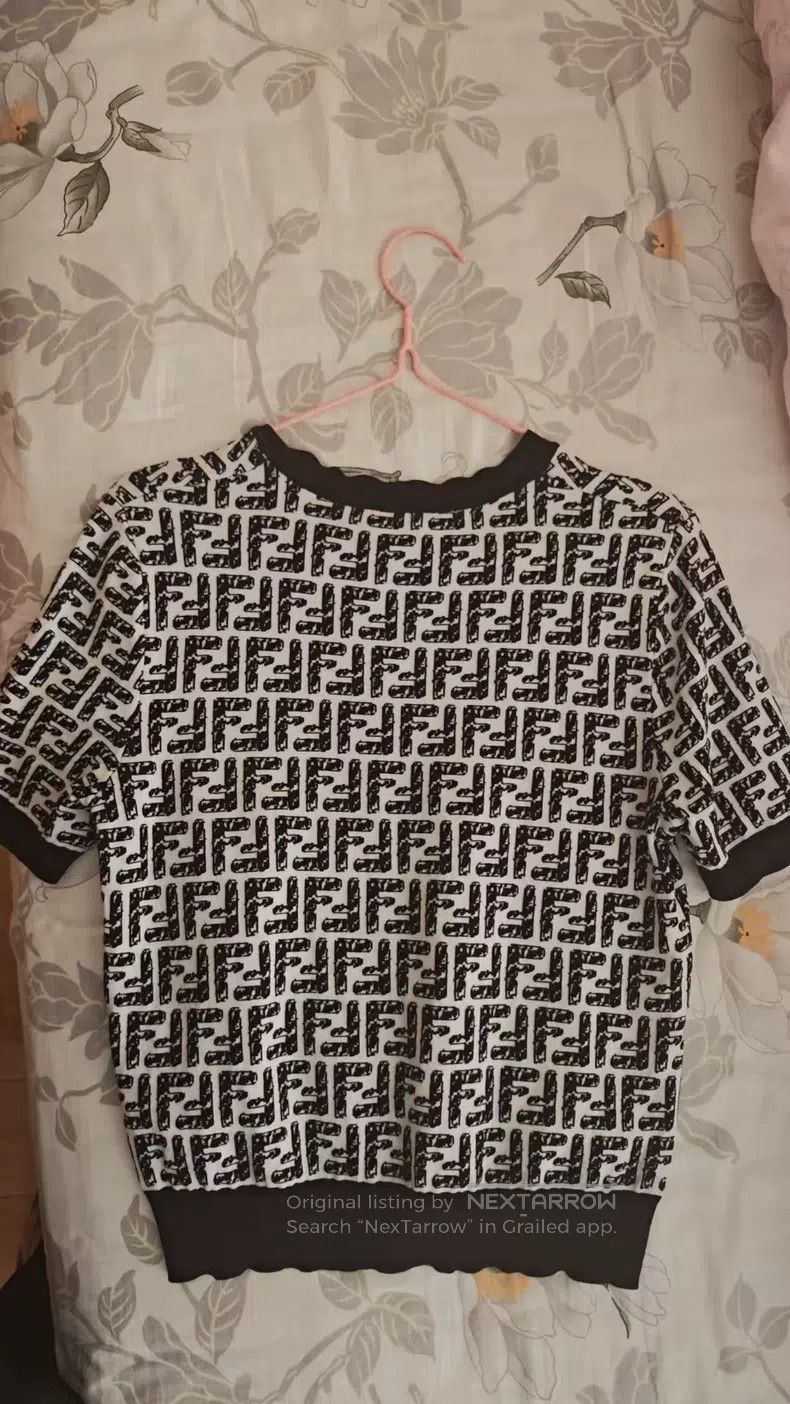 Fendi Fendi Logo all-over print floral knitted sweater Size XS / US 0-2 / IT 36-38 - 2 Thumbnail