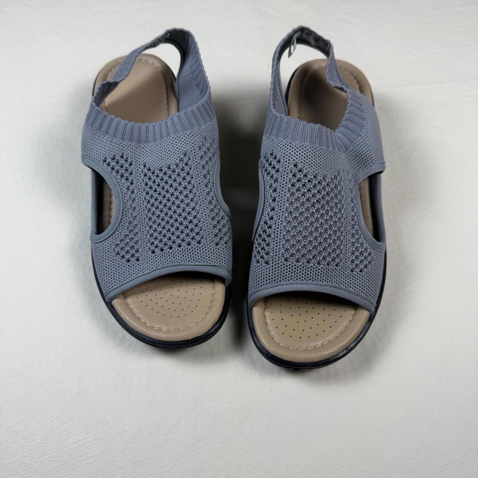 The Unbranded Brand Womens Blue Stretch Knit Sandals Open Toe Size 9 New Size US 9 / IT 39 - 1 Thumbnail