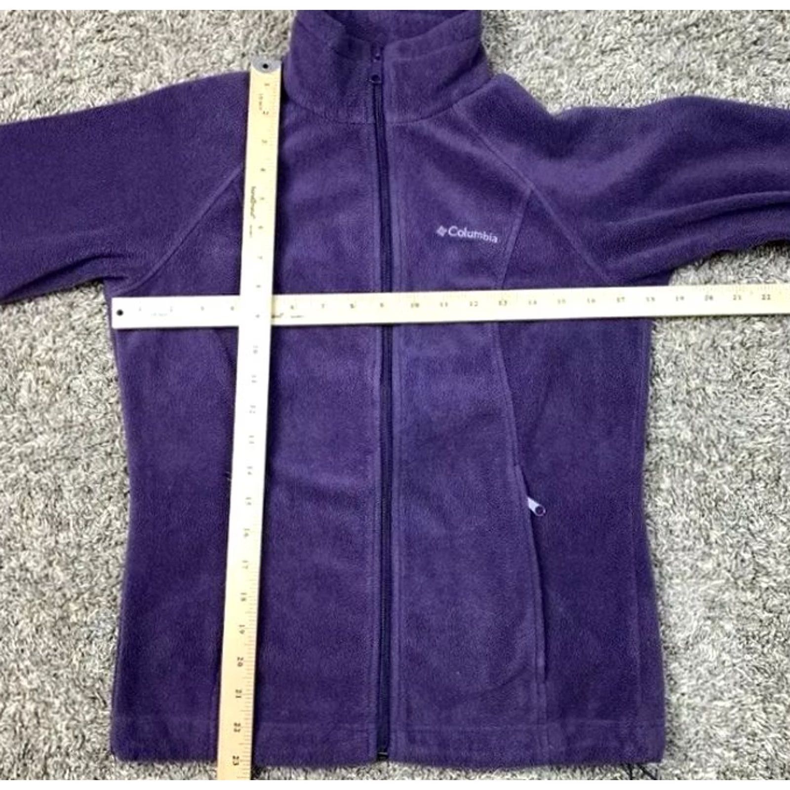 Logo 7 Columbia Fleece Jacket Womens XS Purple Full Zip Warm Pockets Embroidered Logo Size XS / US 0-2 / IT 36-38 - 4 Thumbnail