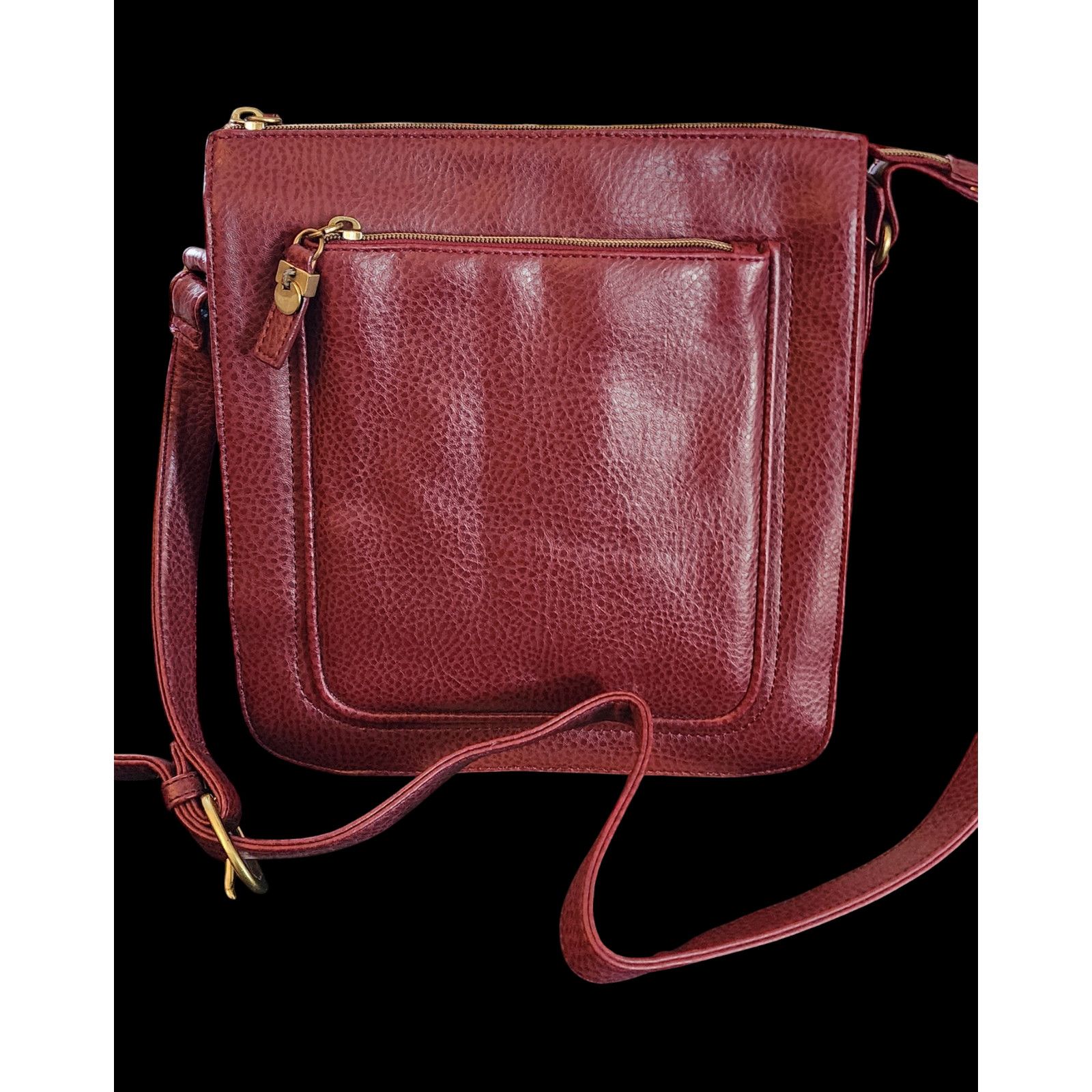 Relic Relic Burgandy Leather Shoulder Bag with Adjustable Strap Size ONE SIZE - 4 Thumbnail