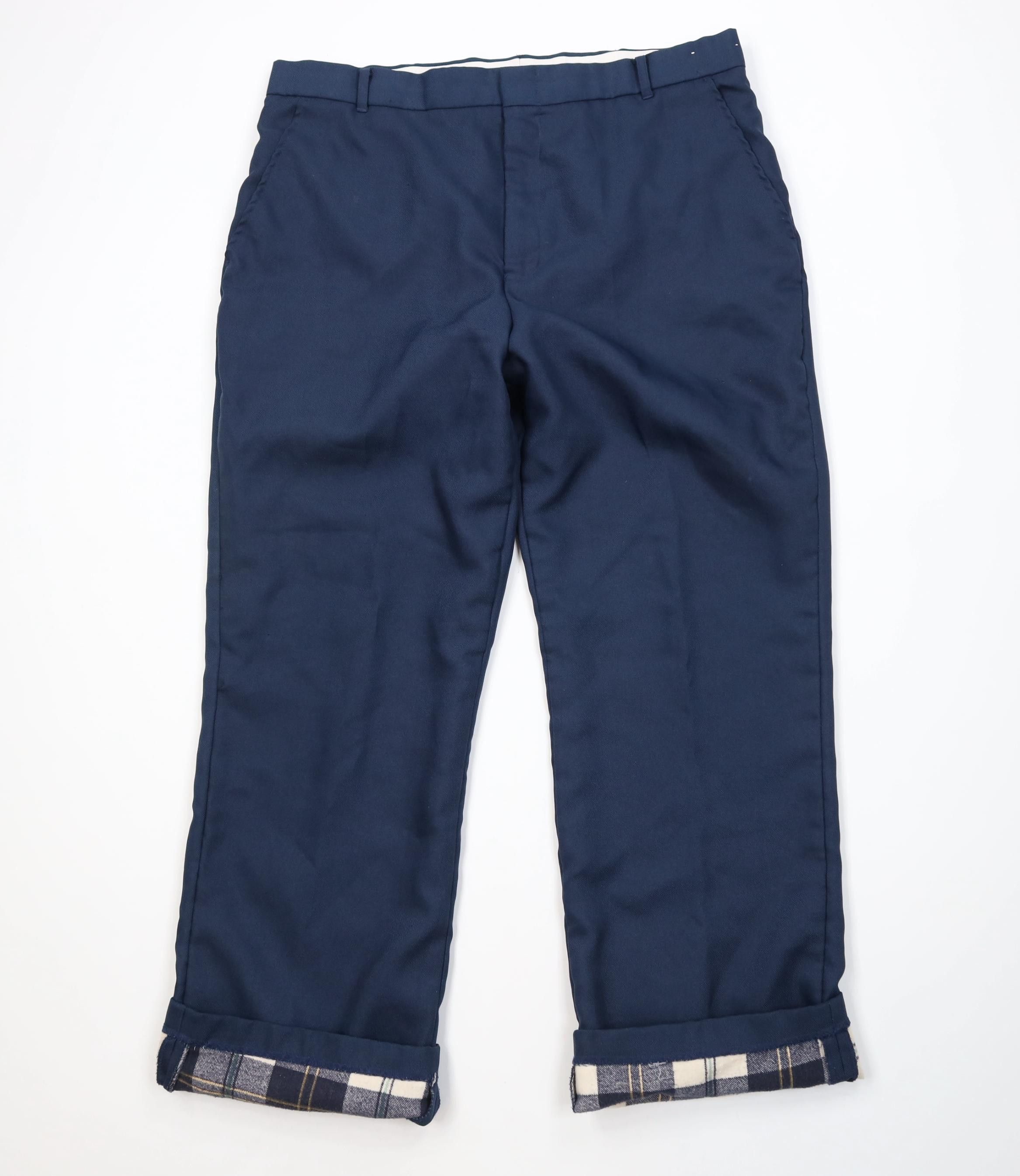 Vintage Vintage 70s Streetwear Lined Knit Wide Leg Chino Pants Blue Size US 36 / EU 52 - 1 Thumbnail