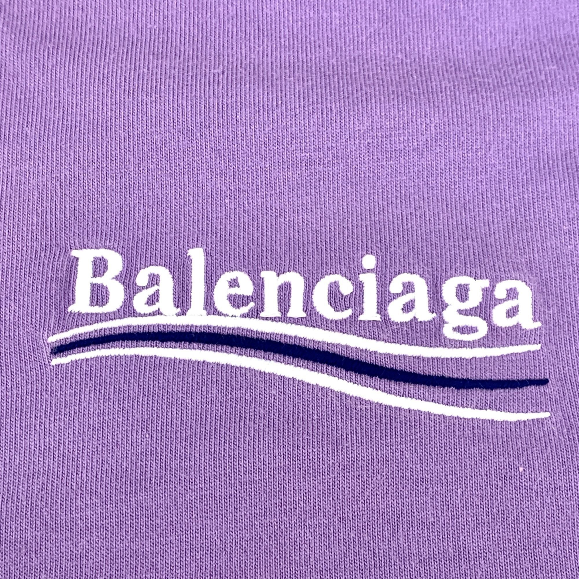 Balenciaga Balenciaga Purple Logo Printed Round Neck Short Sleeve T-Shi Size XS / US 0-2 / IT 36-38 - 4 Thumbnail