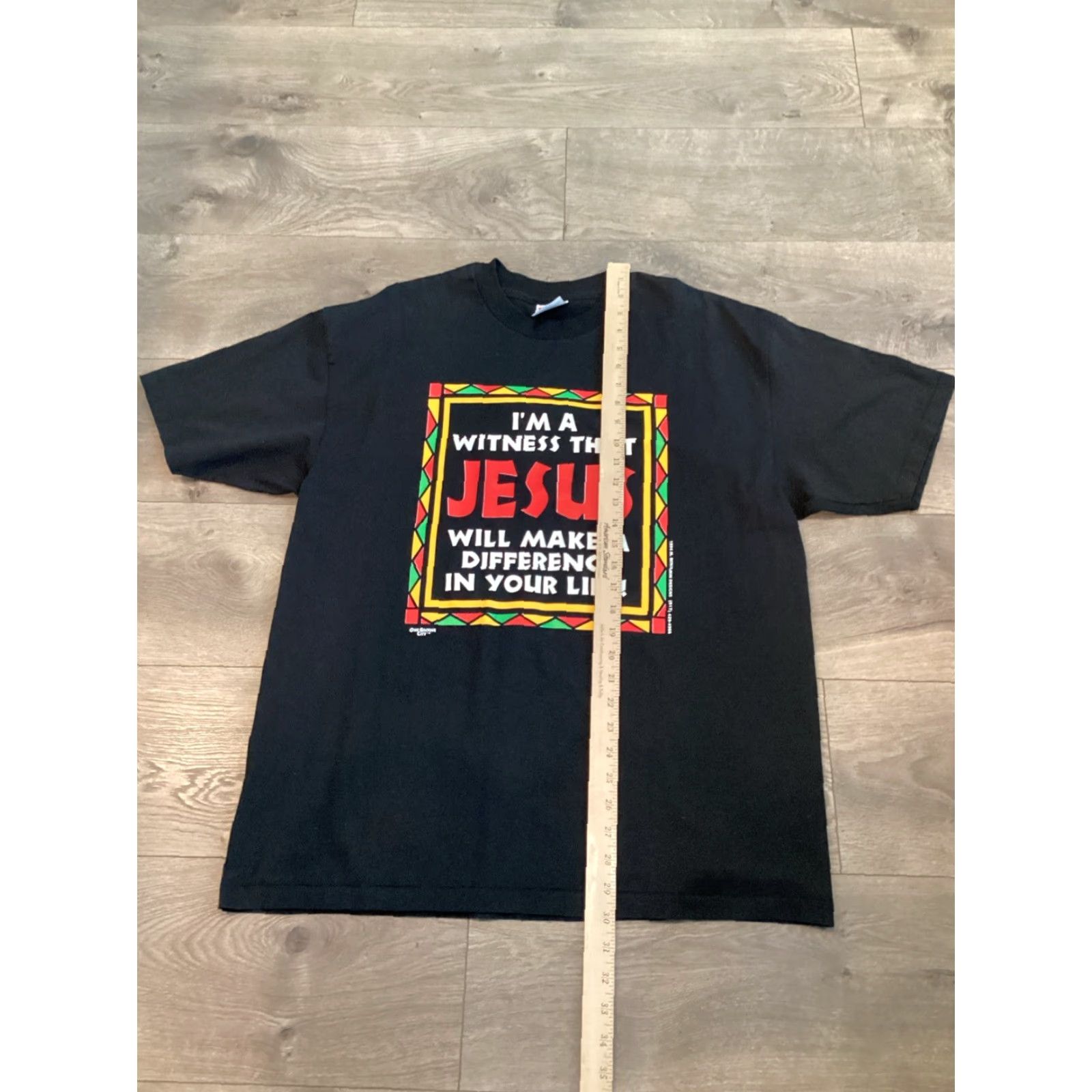 Hanes VINTAGE 90s Hanes Graphic Tee T-Shirt Black XL The Jesus Will Make a Difference Mens Size US XL / EU 56 / 4 - 7 Thumbnail