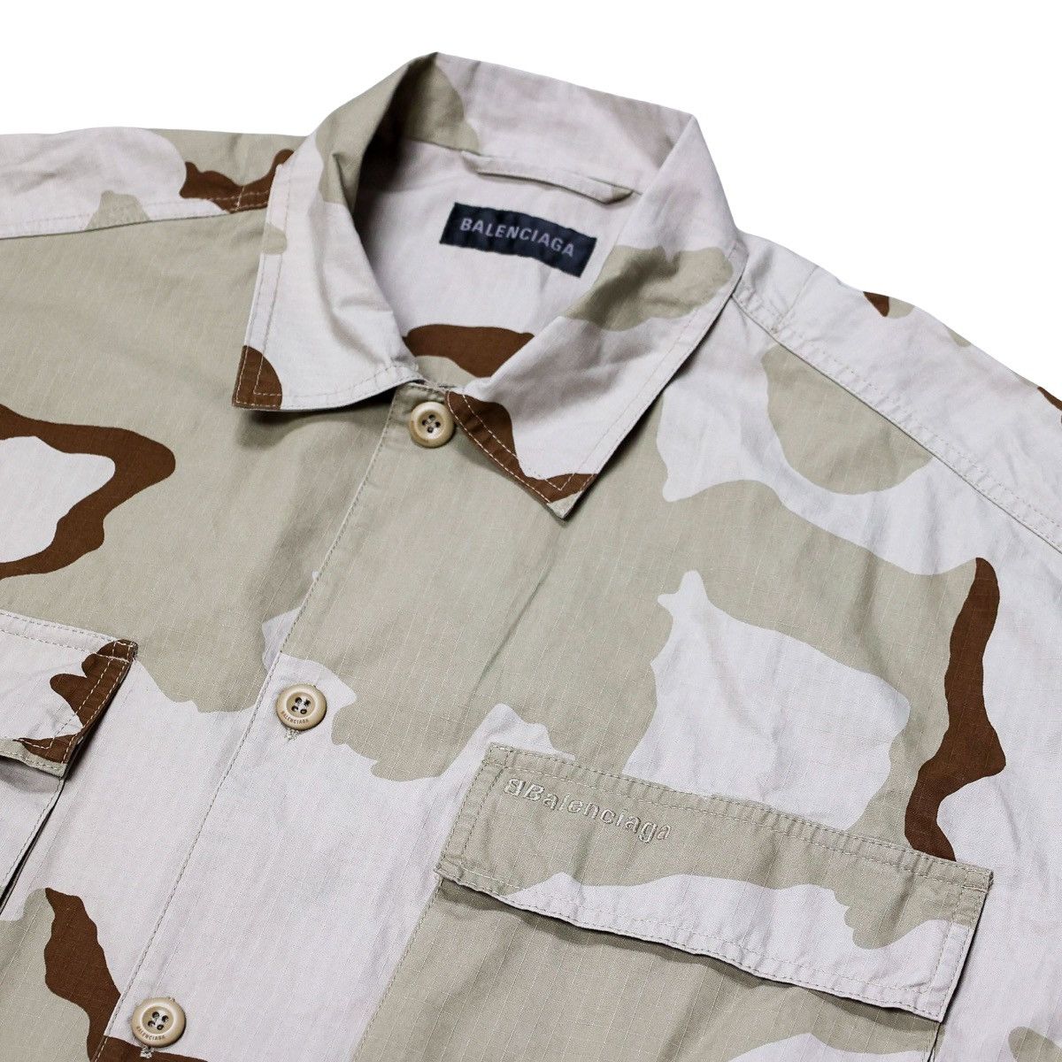 Balenciaga × Designer BALENCIAGA Snow Camo Oversized Cargo Over Shirt Jacket Size US XXL / EU 58 / 5 - 3 Thumbnail
