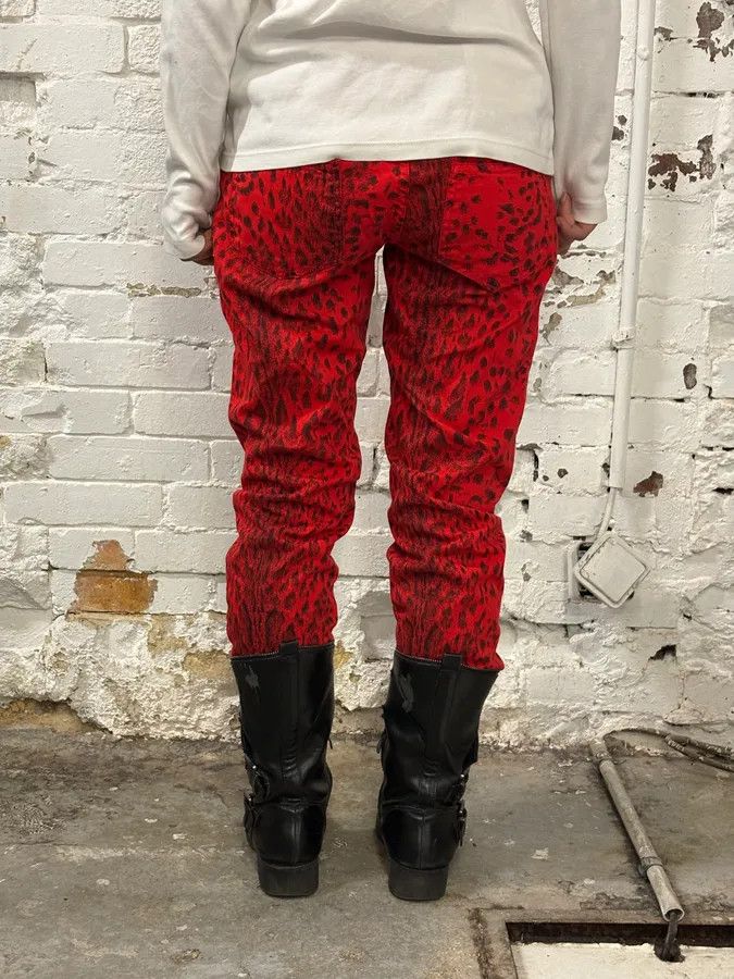 Just Cavalli SS2009 Cavalli Red & Black Leopard Pants Size 27" / US 4 / IT 40 - 4 Thumbnail