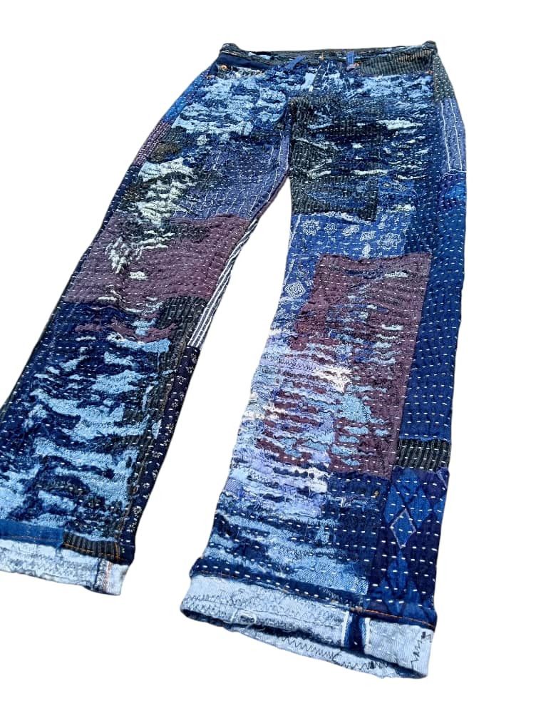 Japanese Brand × Levi's × Vintage Vintage Levis Denim Selvedge Sashiko Boro Custom Made Size US 30 / EU 46 - 5 Thumbnail