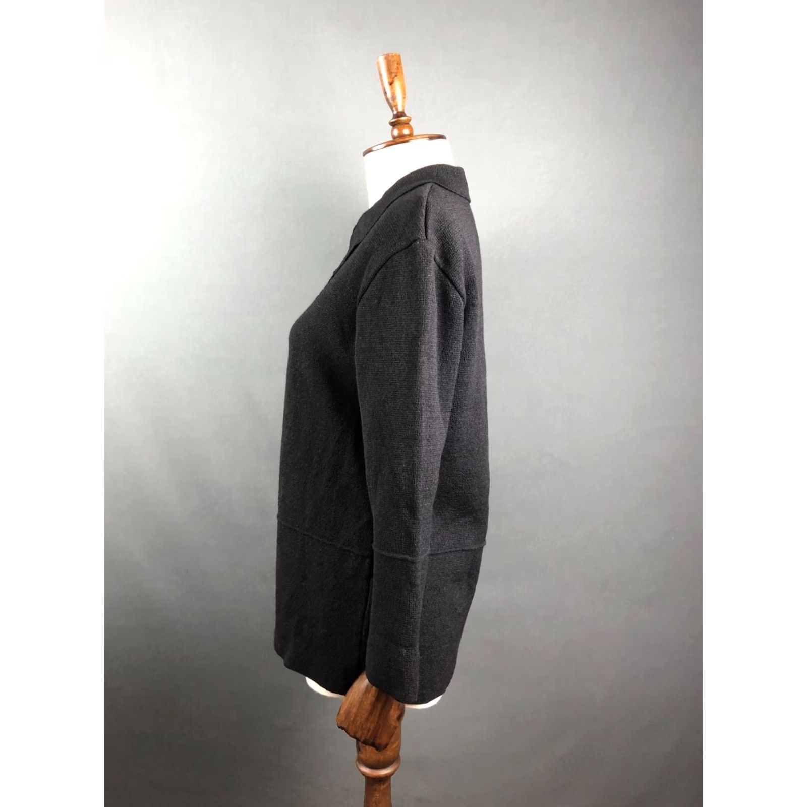 Vintage Annette Görtz Blazer Jacket Women M Black Wool Crepe Short Sleeve Long Sleeve Button Casual Classic Basic Jacket Mens? Ladies Size M / US 6-8 / IT 42-44 - 2 Thumbnail