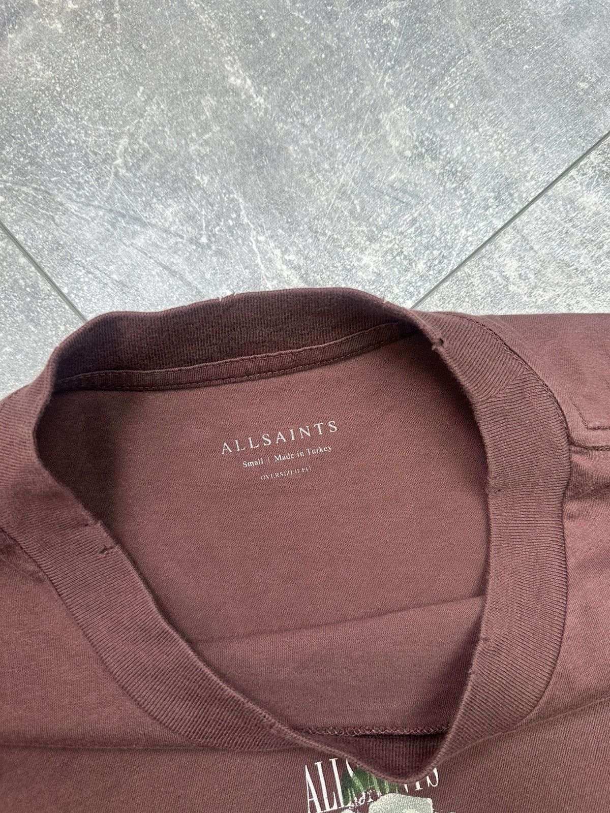 Allsaints Allsaints Japanese Centre Logo Flower Print Brown Tee Size US S / EU 44-46 / 1 - 8 Thumbnail