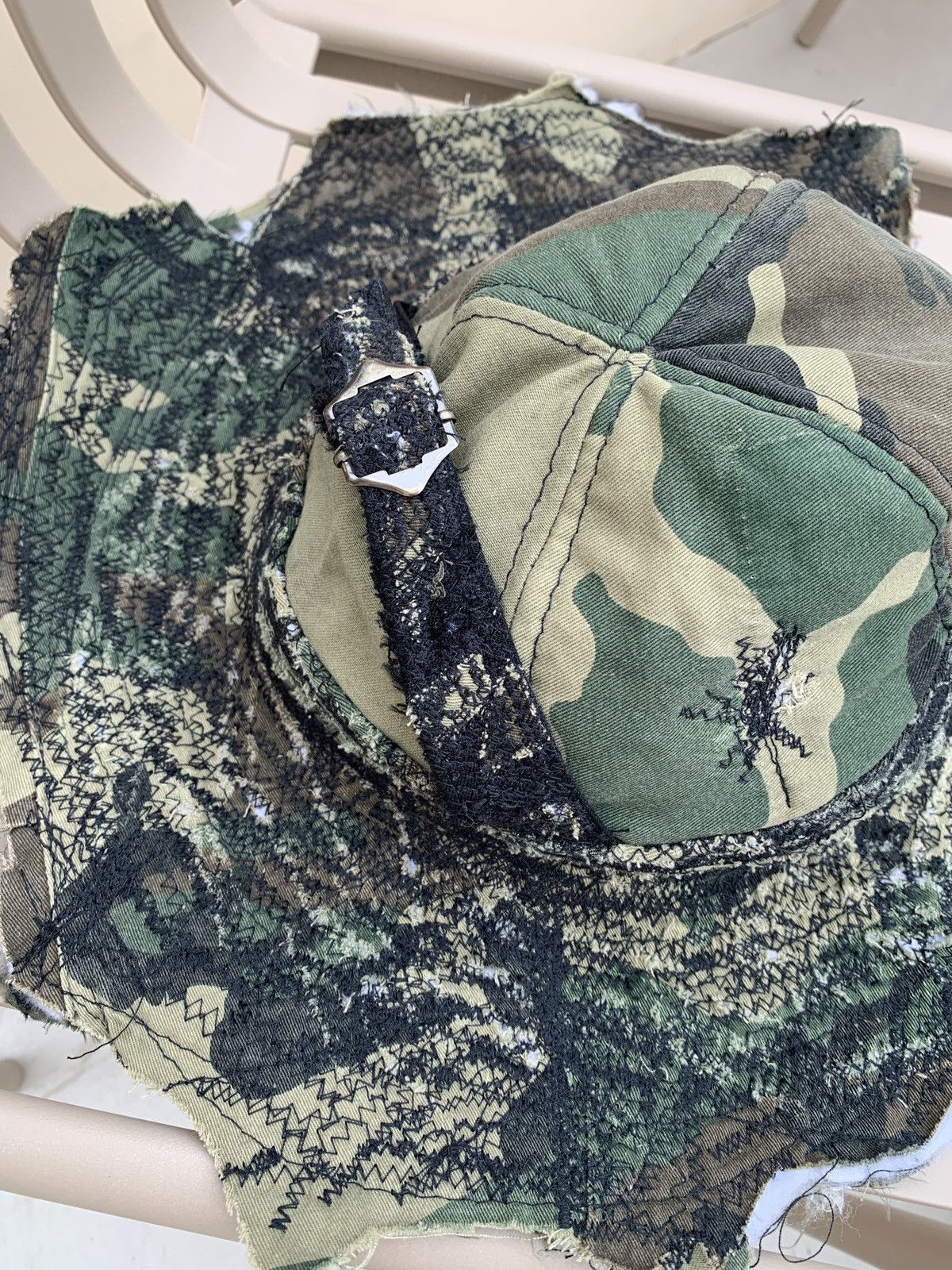 Vintage Kapital Style Camo Patchwork Bucket Hat Vintage Military Size ONE SIZE - 2 Thumbnail