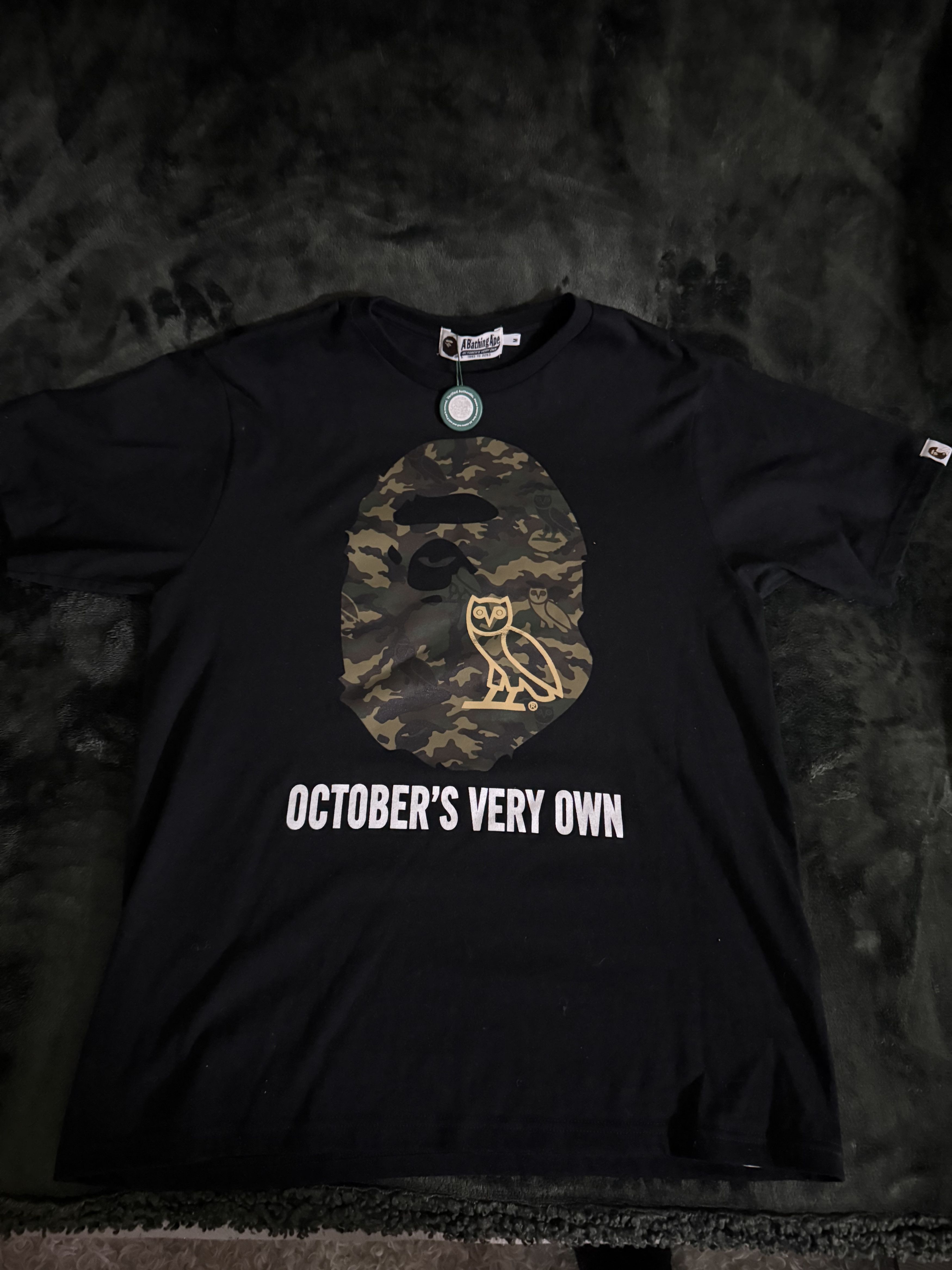Bape BAPE x OVO Woodland Camo Ape Head T-shirt | Grailed