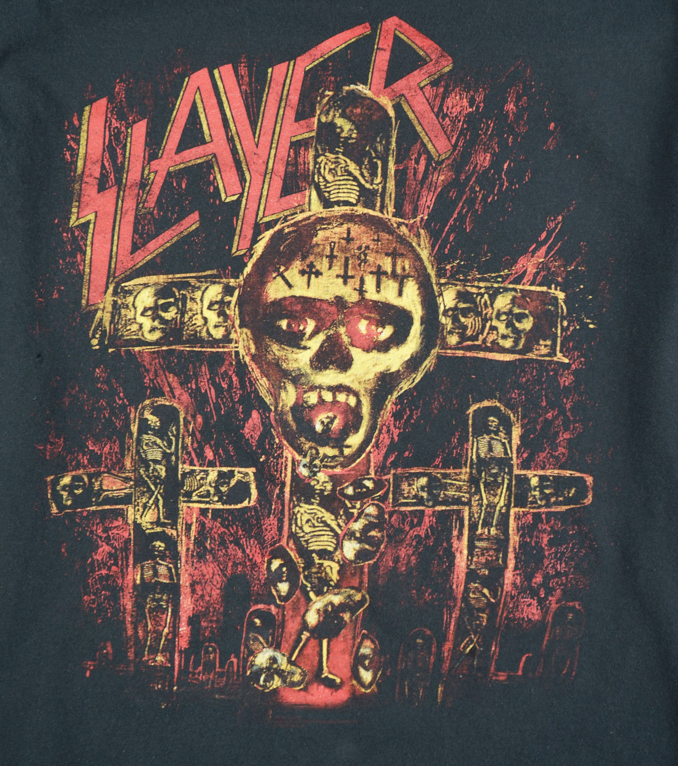 Band Tees × Vintage Vintage 2010s Slayer Concert T-Shirt Seasons in the Abyss Size US S / EU 44-46 / 1 - 2 Thumbnail
