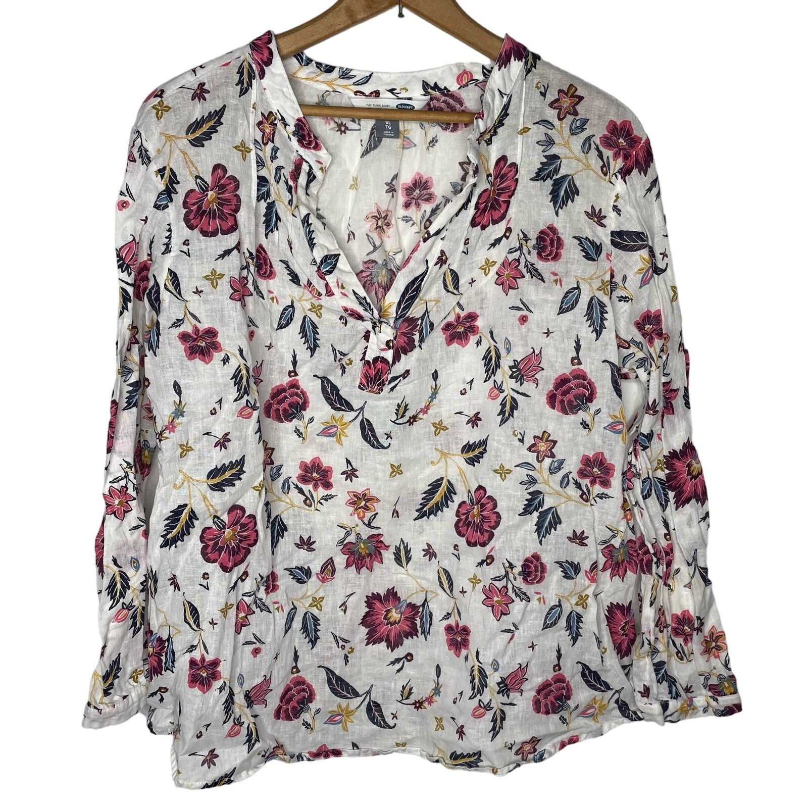 Old Navy Old Navy The Tunic Shirt Linen Blend Size XL / US 12-14 / IT 48-50 - 1 Thumbnail