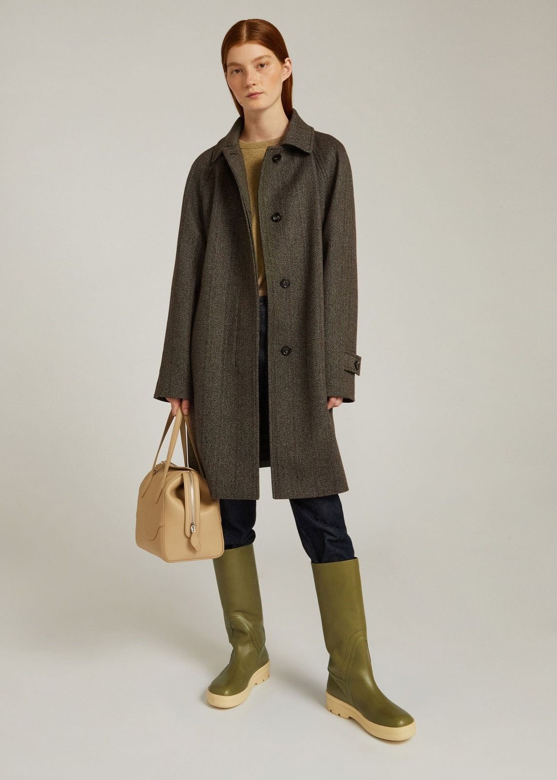 Loro Piana o1srvl11e0824 Lars Cheviot Coat in Dark Green Size L / US 10 / IT 46 - 3 Thumbnail
