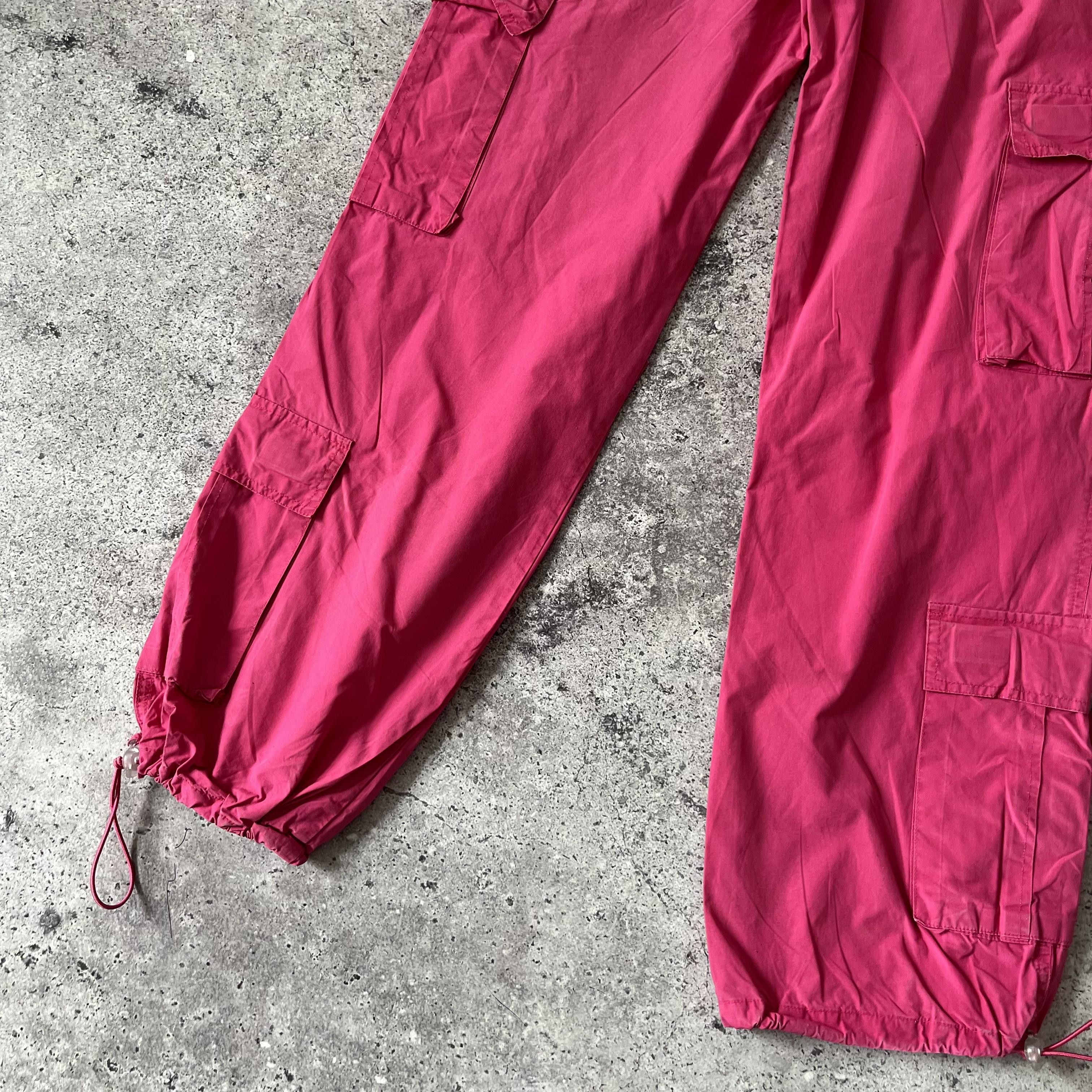 Japanese Brand × Vintage Vintage Y2K Pink Cargo Japanese Style Parachute Pants Size 36" / US 14 / IT 50 - 6 Thumbnail