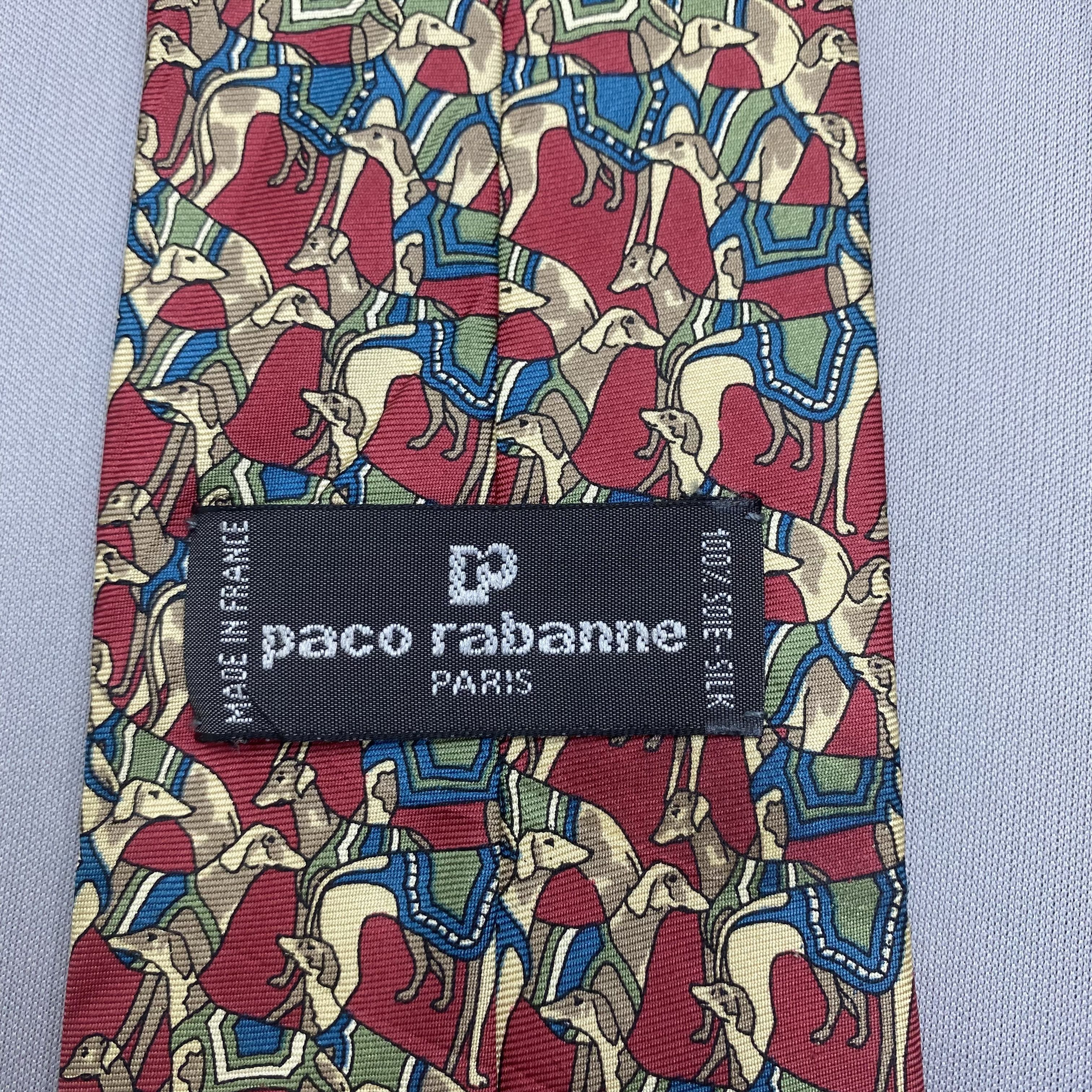Japanese Brand Vintage Paco Rabanne SILK Necktie Cravate Pure Silk Neck Tie Size ONE SIZE - 7 Thumbnail