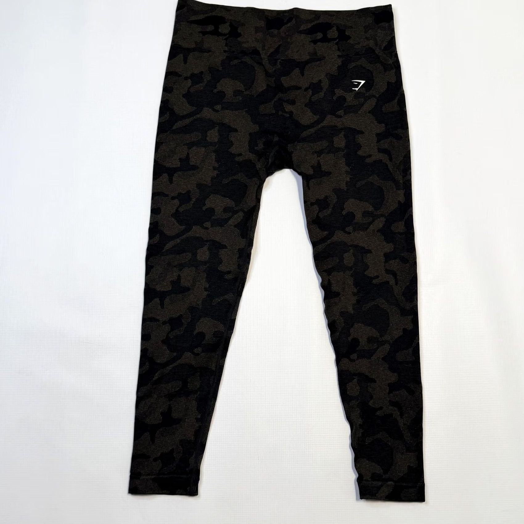 Gymshark VINTAGE Gymshark Leggings Womens XXL Black Camo Seamless High Waist Ankle Gym Yoga NEW Size 40" / US 18 - 2 Thumbnail