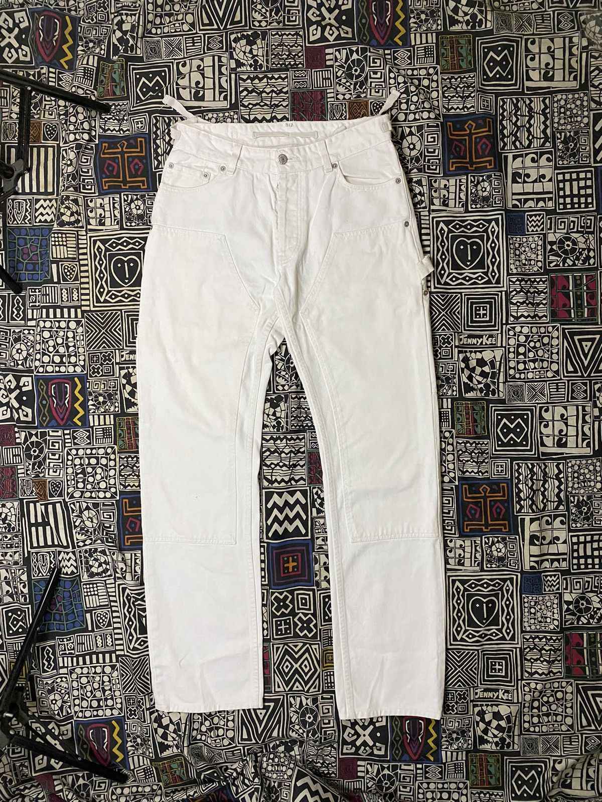 image of Helmut Lang Ss99 White Carpenter Double Knee Jeans, Men's (Size 31)