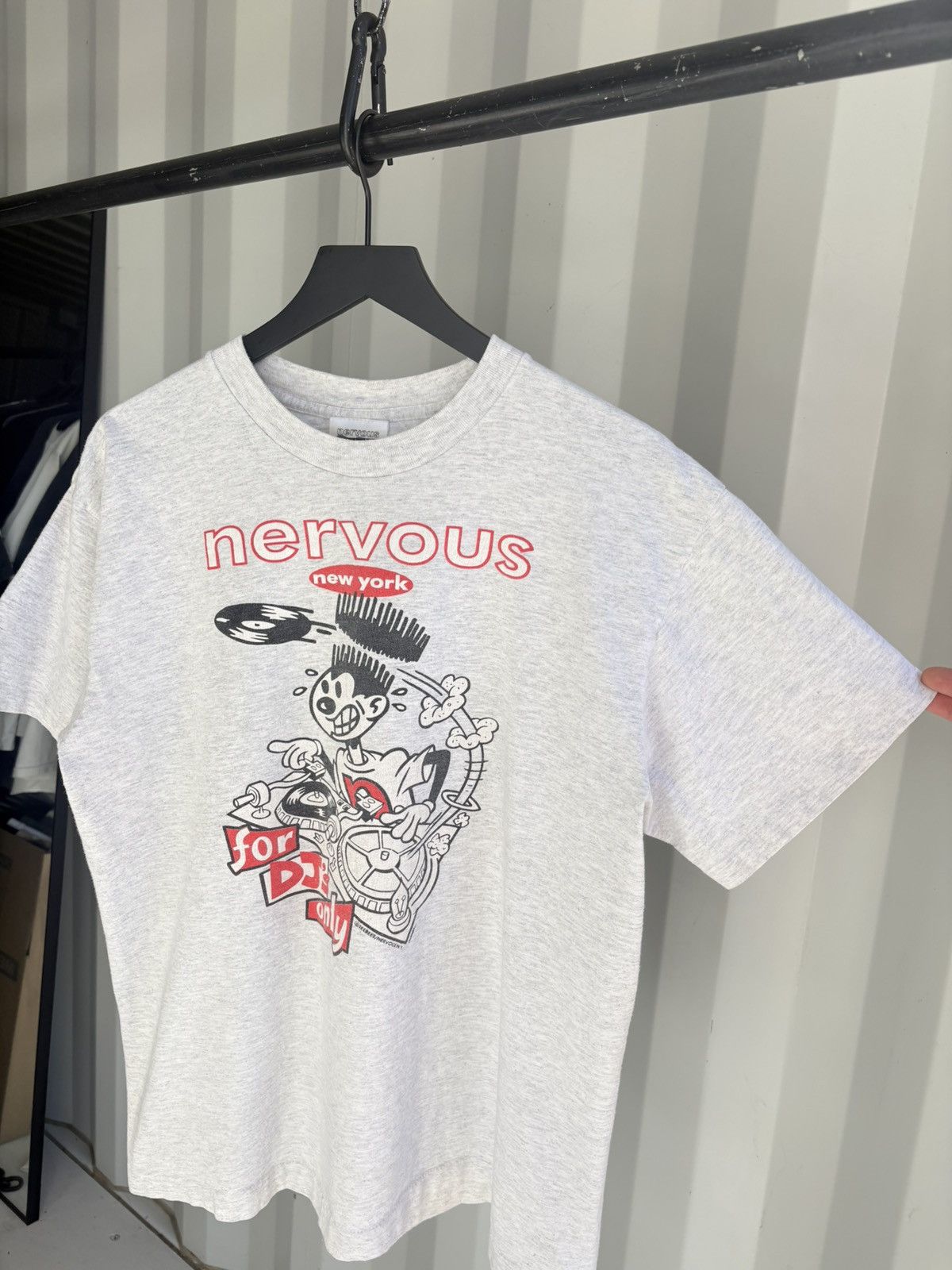 Band Tees Vintage Nervous Records DJ’s Distressed Shirt Grunge Band Size US XL / EU 56 / 4 - 2 Thumbnail