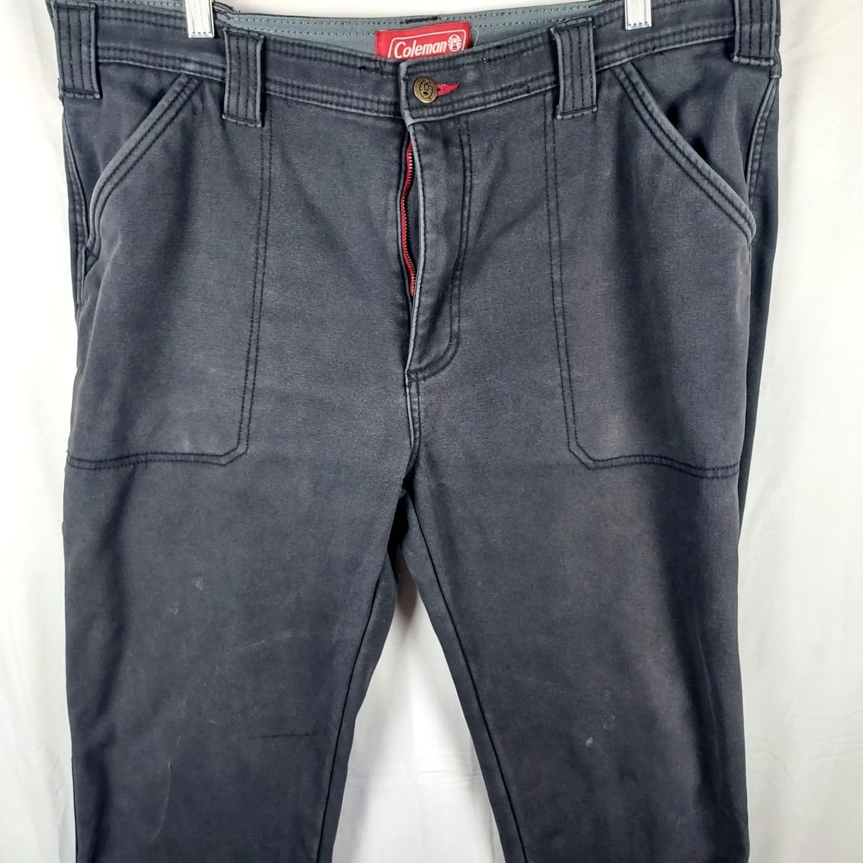 Vintage Coleman Work Pants Fleece Lined 36×32 Gray 5-Pocket Cargo Regular Men’s Pants Warm Durable Workwear Style Size US 36 / EU 52 - 3 Thumbnail