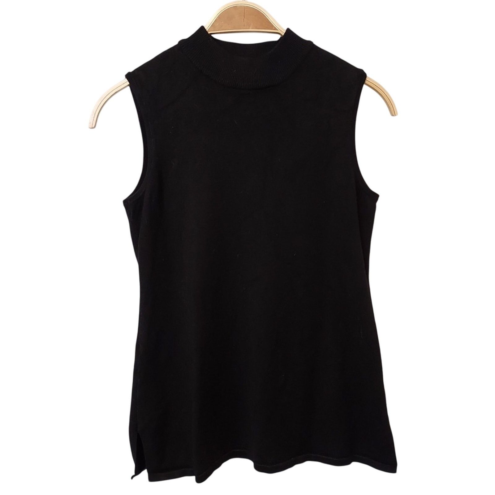 Other JM Collection Petite Black Knit Sweater Mock Neck Tank Top Size S / US 4 / IT 40 - 1 Thumbnail