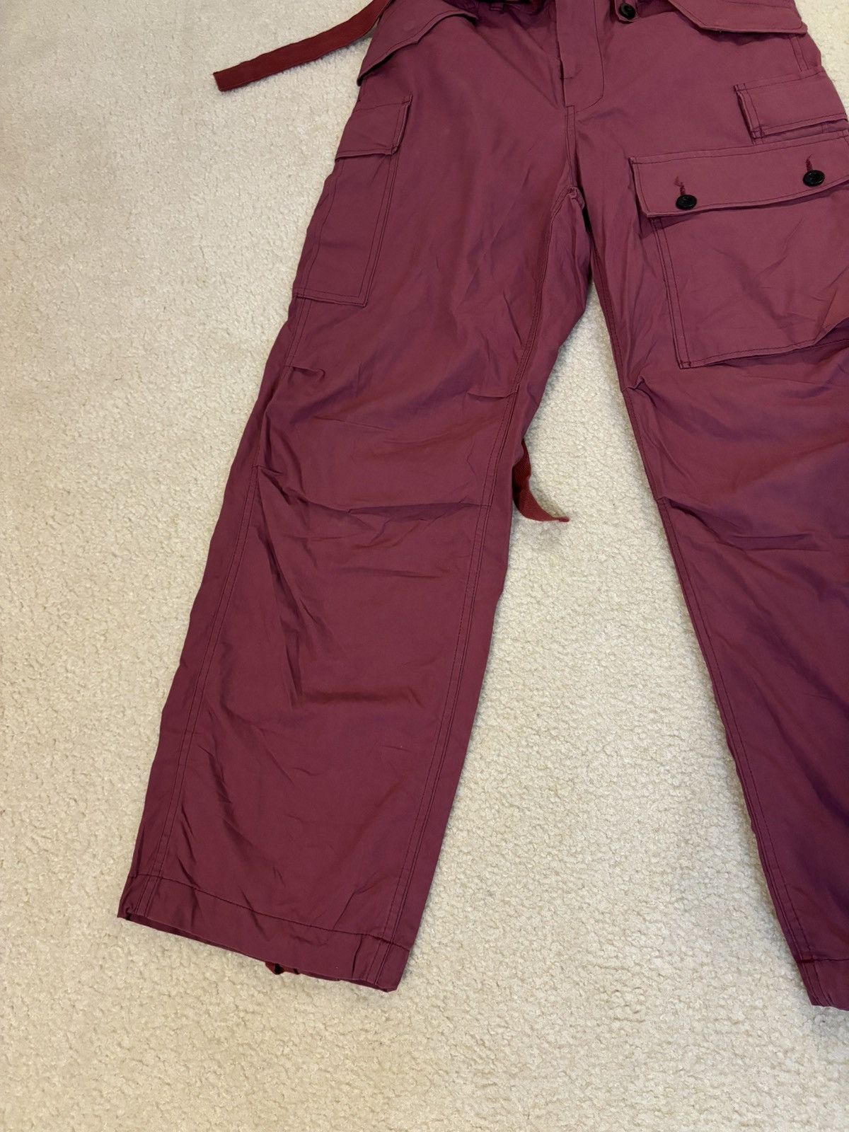 Sacai Sacai Big Pocket Baggy Cargo Pants Magenta Size US 32 / EU 48 - 3 Thumbnail