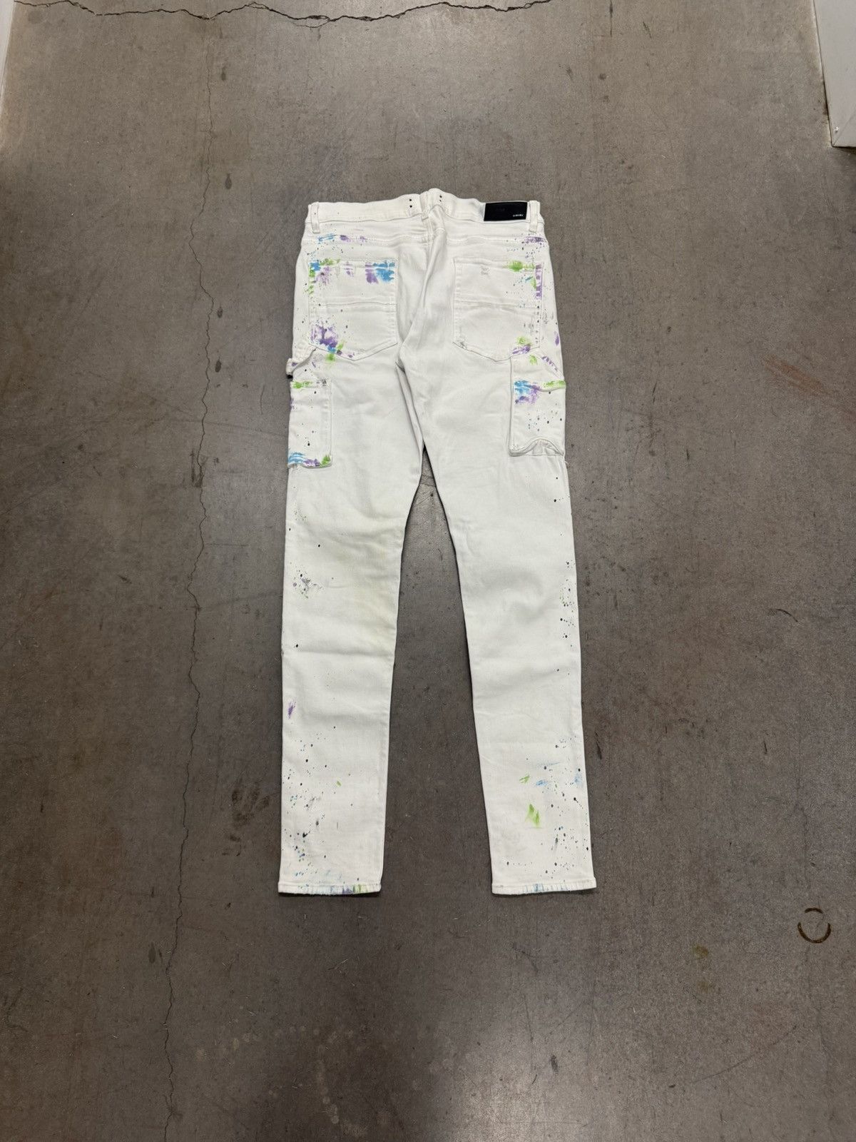 Amiri MX1 DOUBLE KNEE PAINT SPLATTER JEANS WHITE Size US 36 / EU 52 - 2 Thumbnail