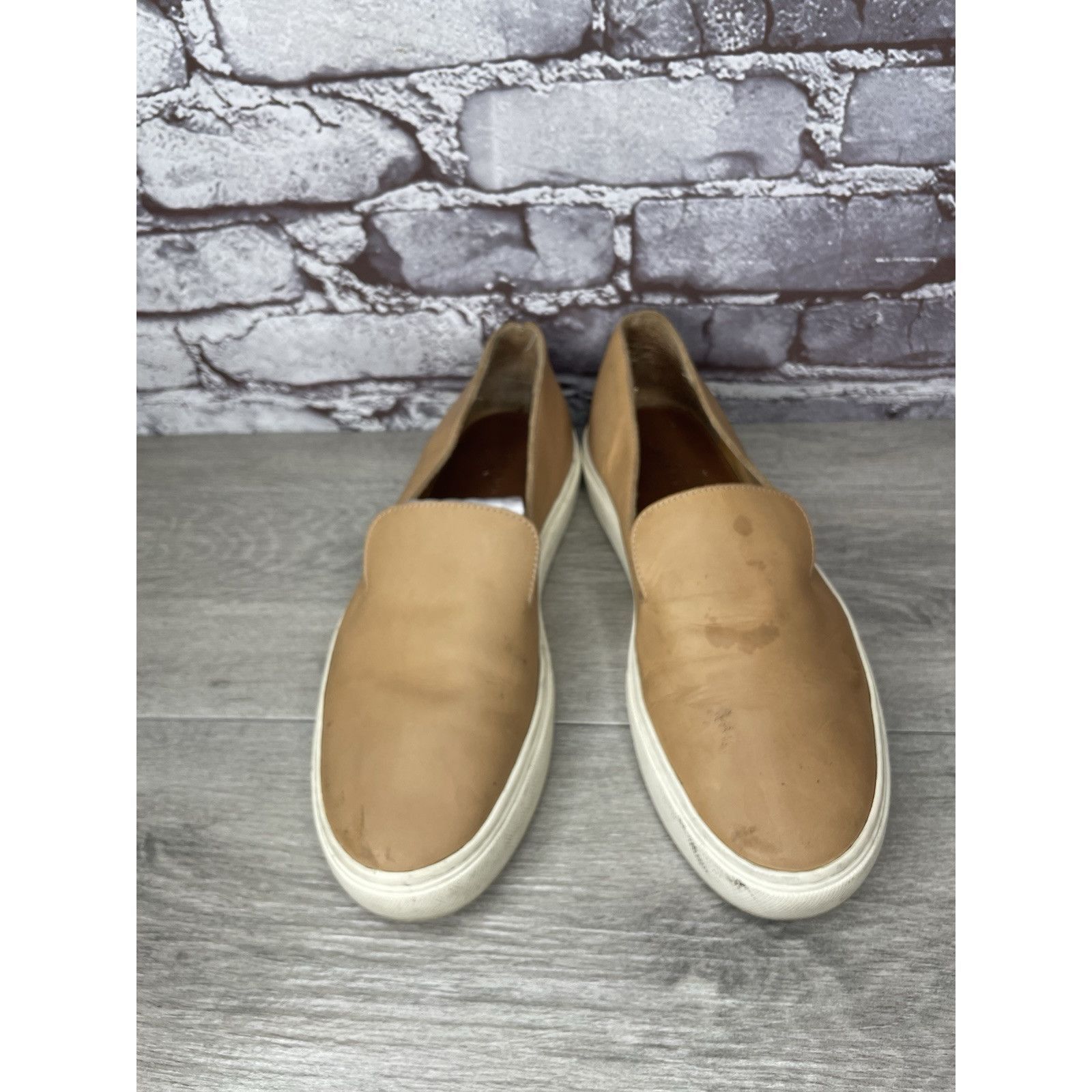 Nisolo Nisolo Vibram Tan Brown Leather Slip On Sneakers Shoes Women Size US 9 / IT 39 - 12 Thumbnail