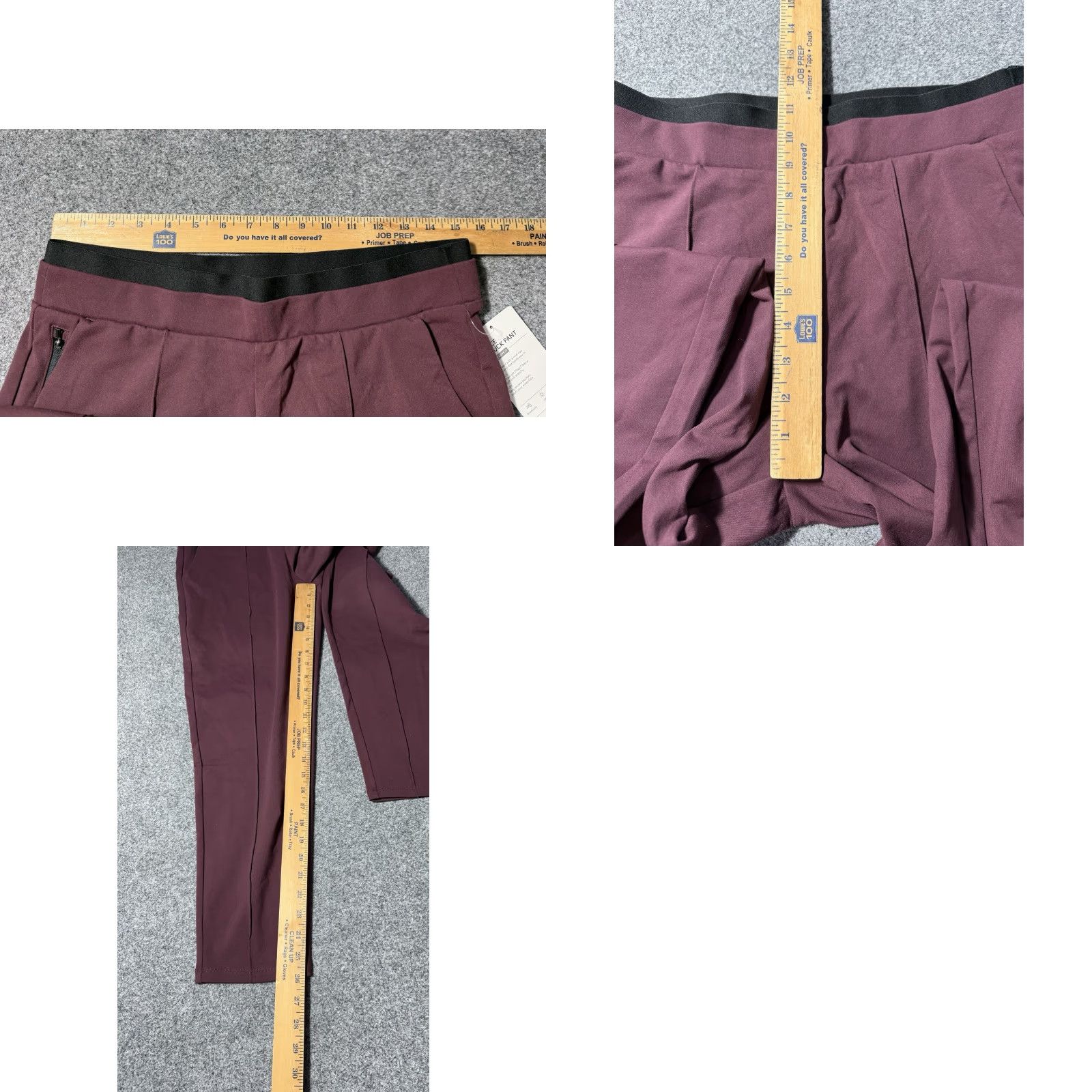 Athleta Athleta Pants Womens M Straight Leg Stretch Lightweight Venice Pintuck Wine/Plum Size 32" / US 10 / IT 46 - 8 Thumbnail
