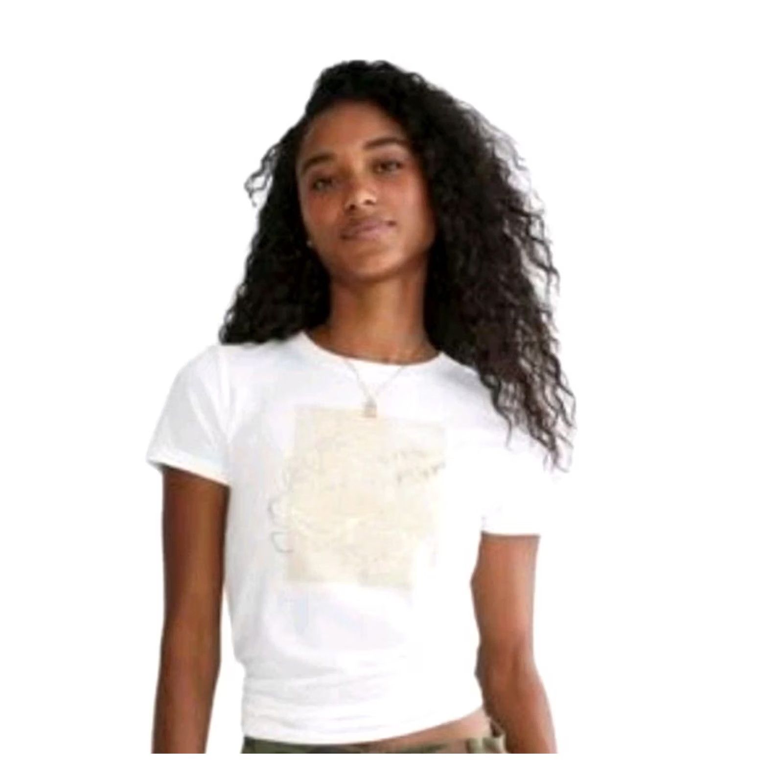 Vintage Aero Aeropostale XS Floral Box Foil Graphic Tee Crew Neck Women White Shirt Size XS / US 0-2 / IT 36-38 - 2 Thumbnail