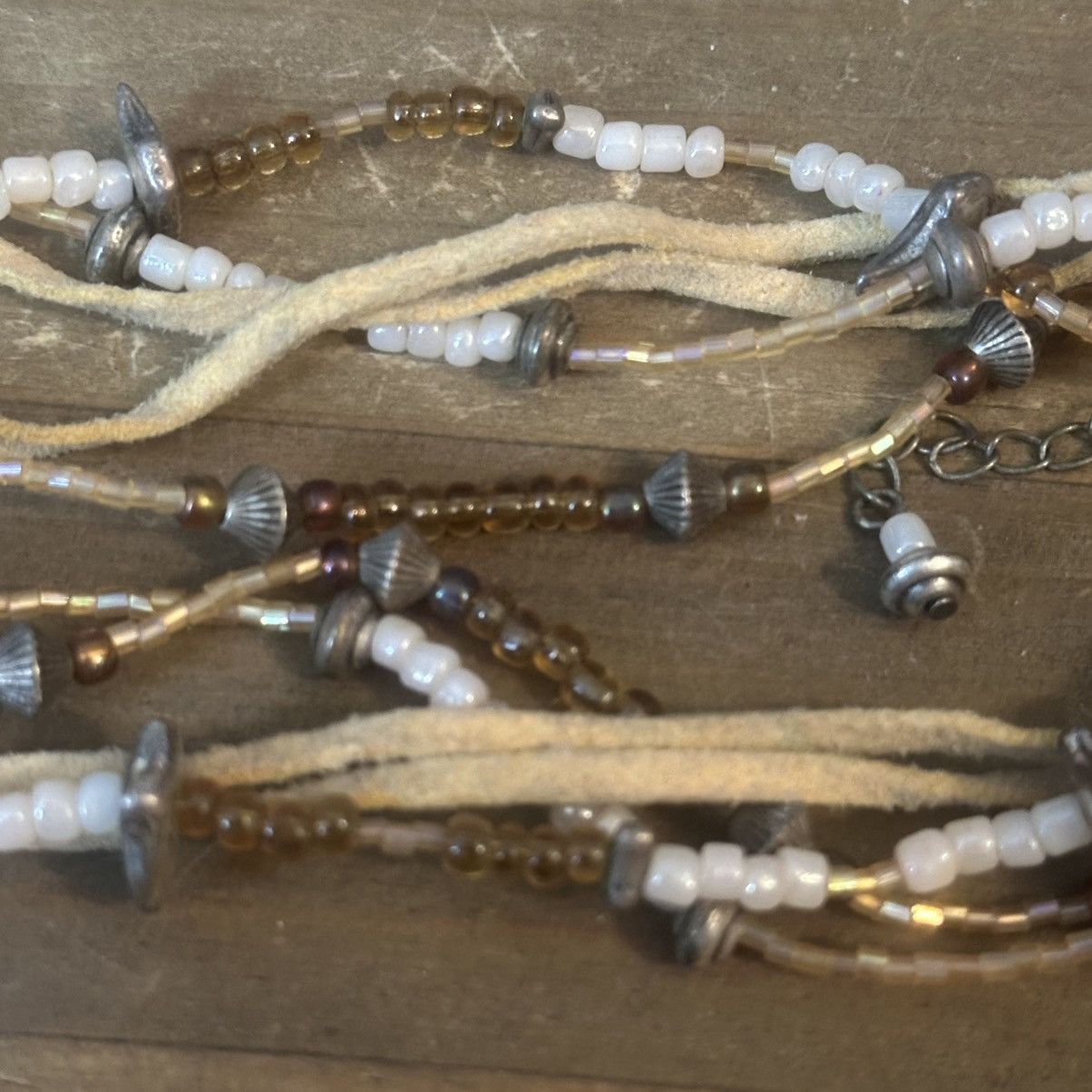 Other Multi strand leather and bead artisan disc pendant necklace Size ONE SIZE - 4 Thumbnail