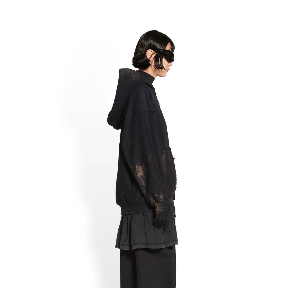 Balenciaga o1srvl11e0425 Dup / Gaffer Zip-Up Hoodie Small Fit in Black Size S / US 4 / IT 40 - 3 Thumbnail