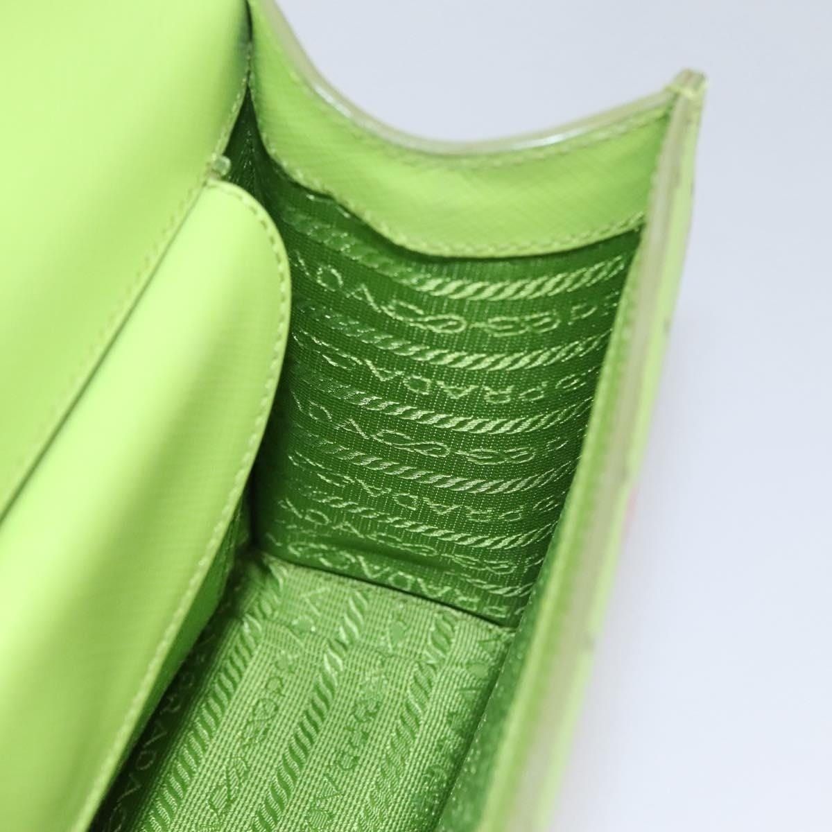 Prada Prada Leather Watermelon Shoulder Bag Saffiano Green Size ONE SIZE - 7 Thumbnail