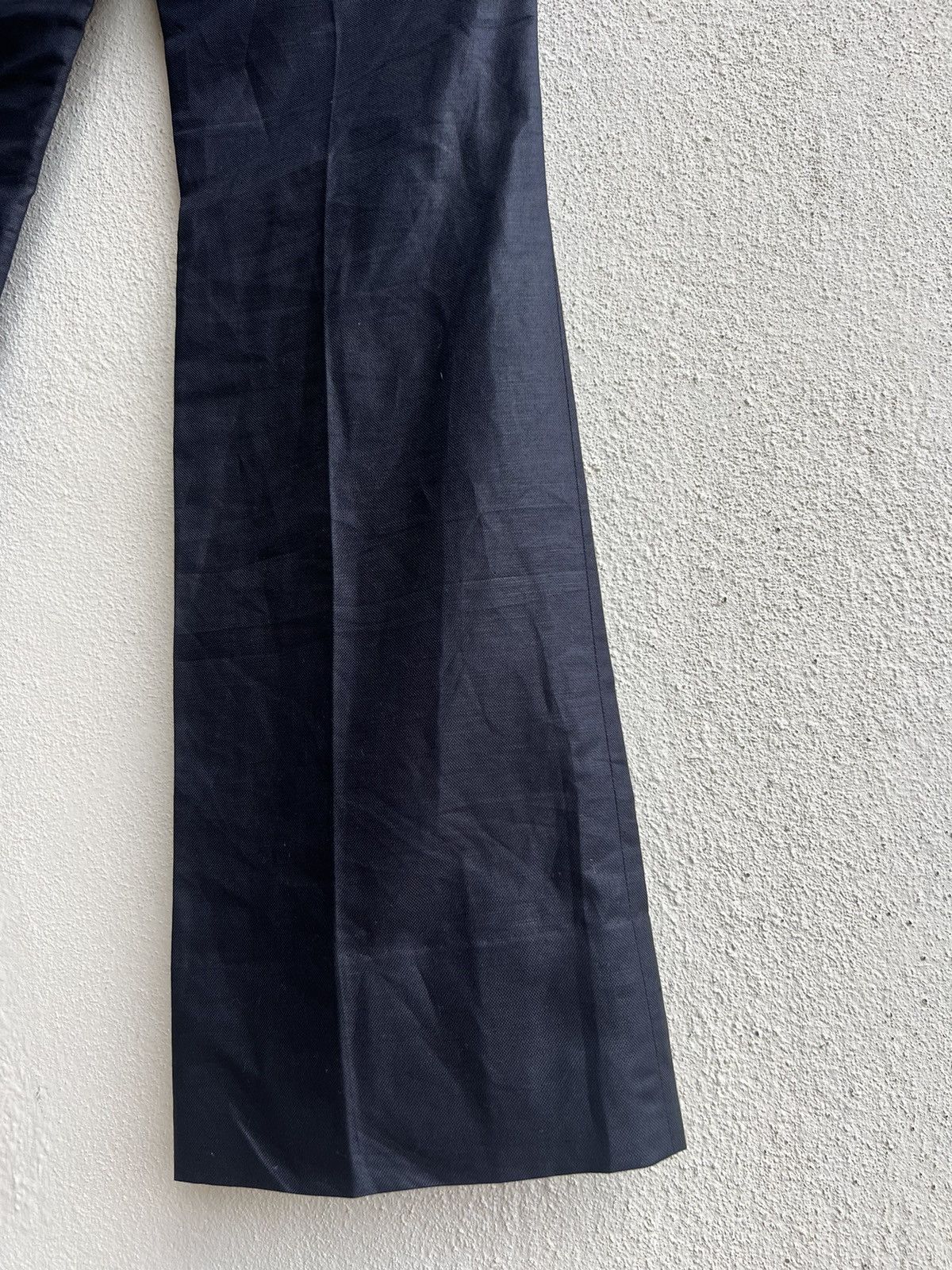 ato ATO Japan Blue Black Linen Boot Cut Trouser Pant Low Rise Size US 29 - 18 Thumbnail