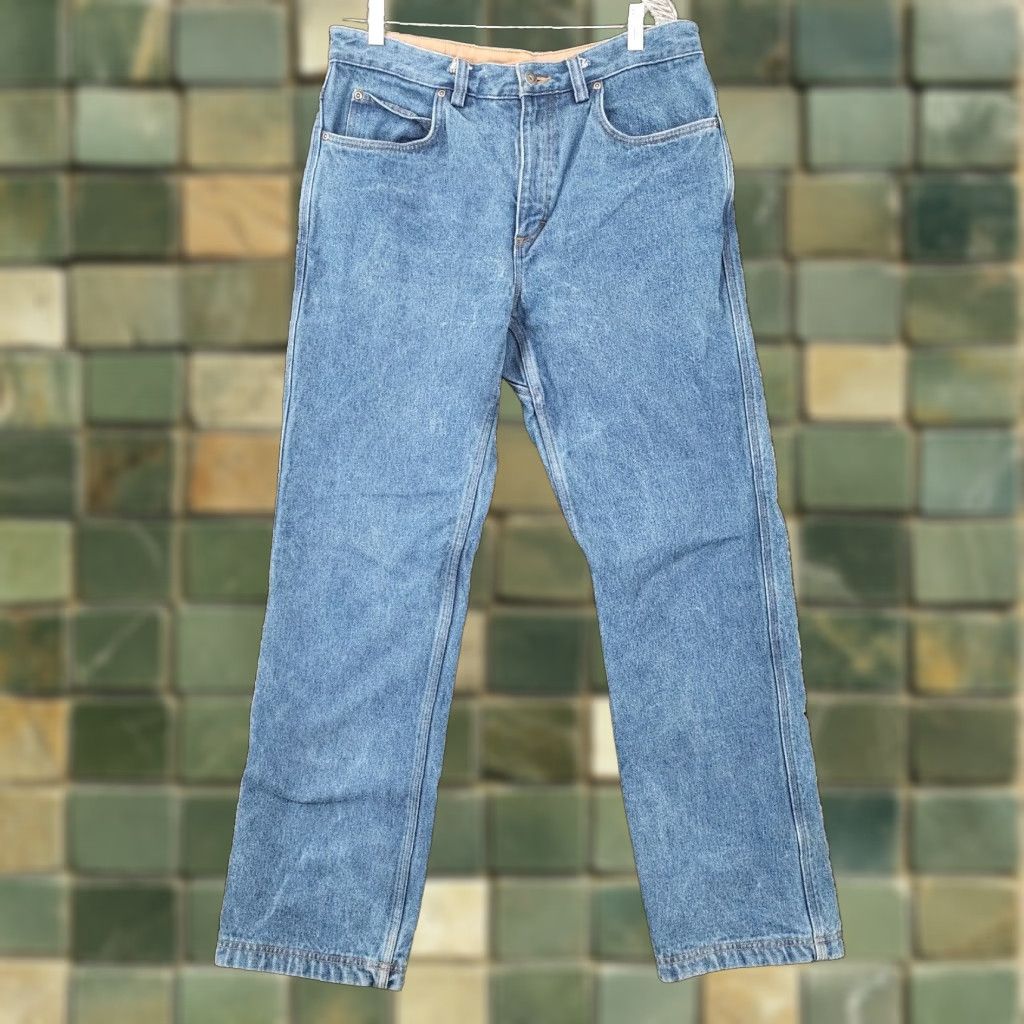 Duluth Trading Company Duluth Trading Co Heavy Duty Straight Blue Jeans Mens 34x31 Blue Size US 34 / EU 50 - 1 Thumbnail