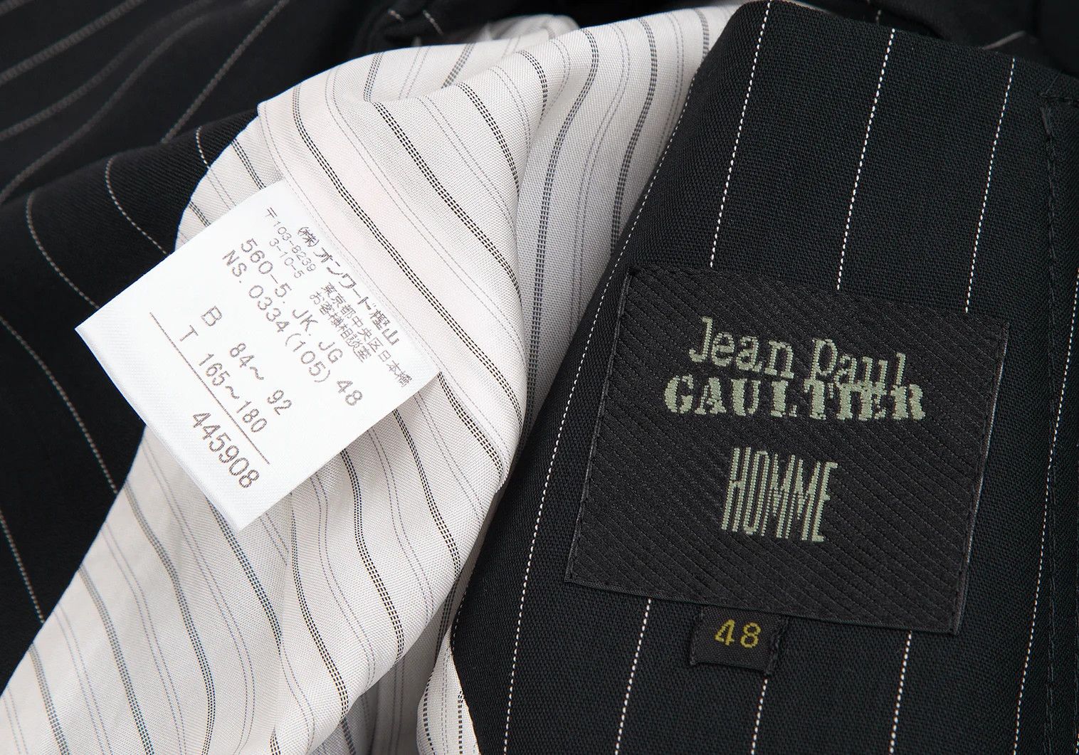 Jean Paul Gaultier Wool Stripe Jacket in Black, Size 48 Size US M / EU 48-50 / 2 - 19 Thumbnail