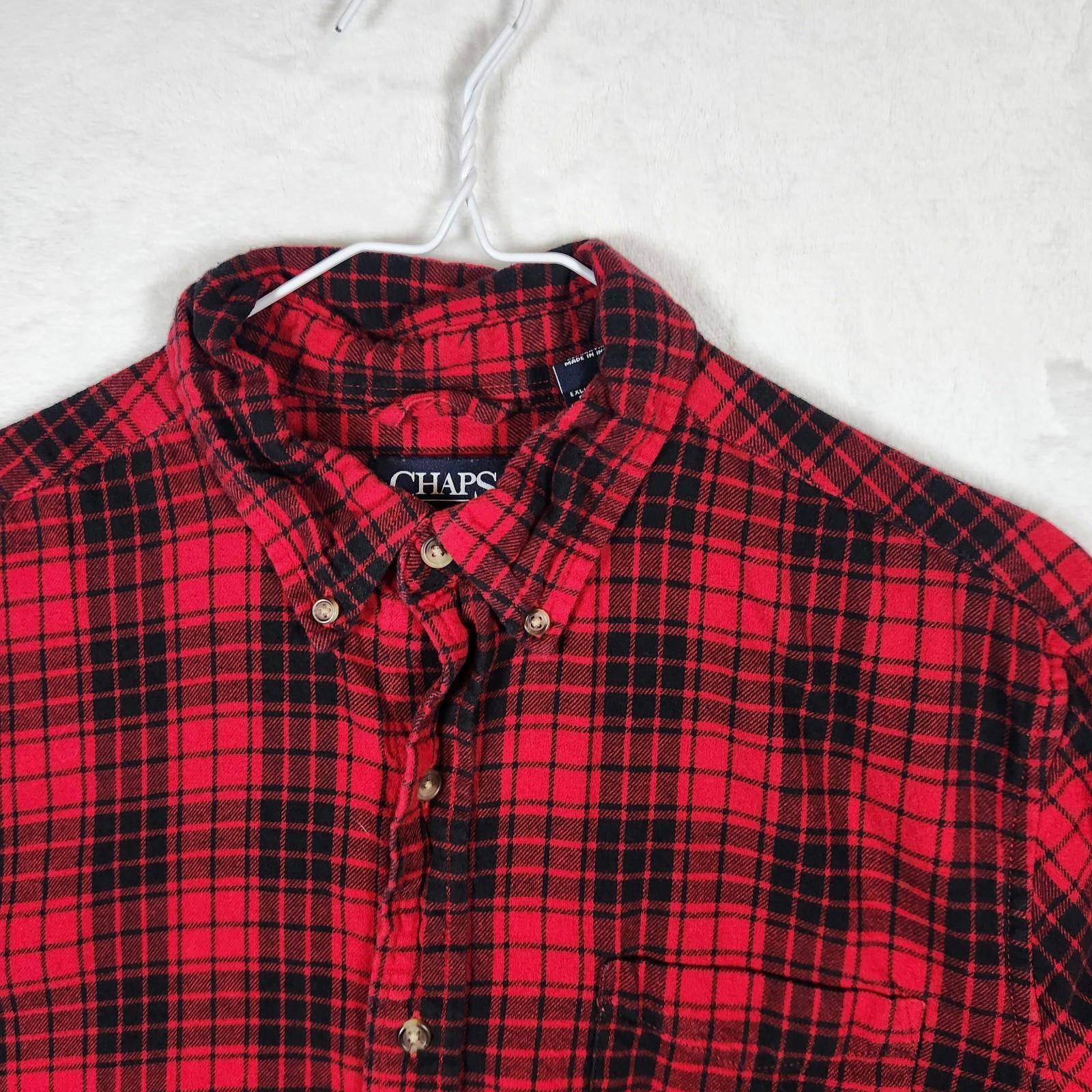 Chaps Chaps Red Plaid Brushed Flannel Size Large Cotton Size US L / EU 52-54 / 3 - 4 Thumbnail