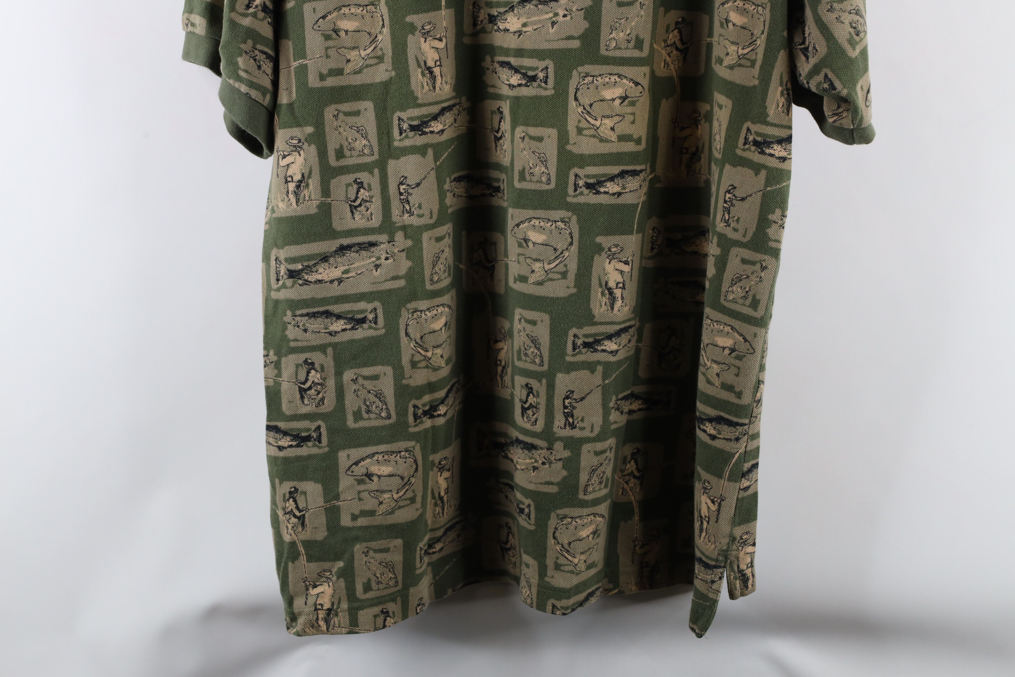 Vintage Vintage 90s Streetwear Fish All Over Print Golf Polo Shirt Size US L / EU 52-54 / 3 - 9 Thumbnail
