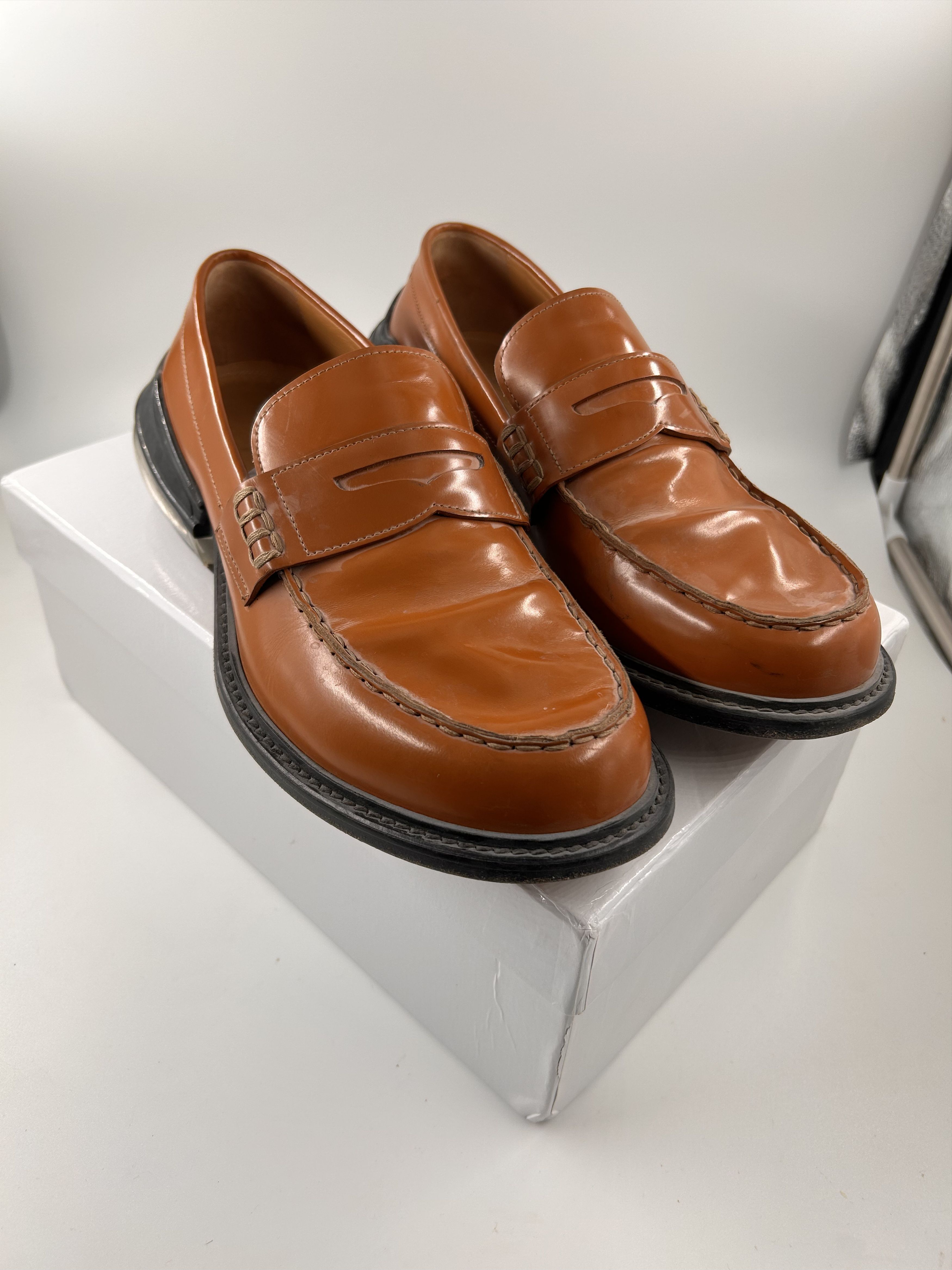 Maison Margiela Margiela Brown Leather AirBag Heel Loafer Size US 9.5 / EU 42-43 - 1 Thumbnail