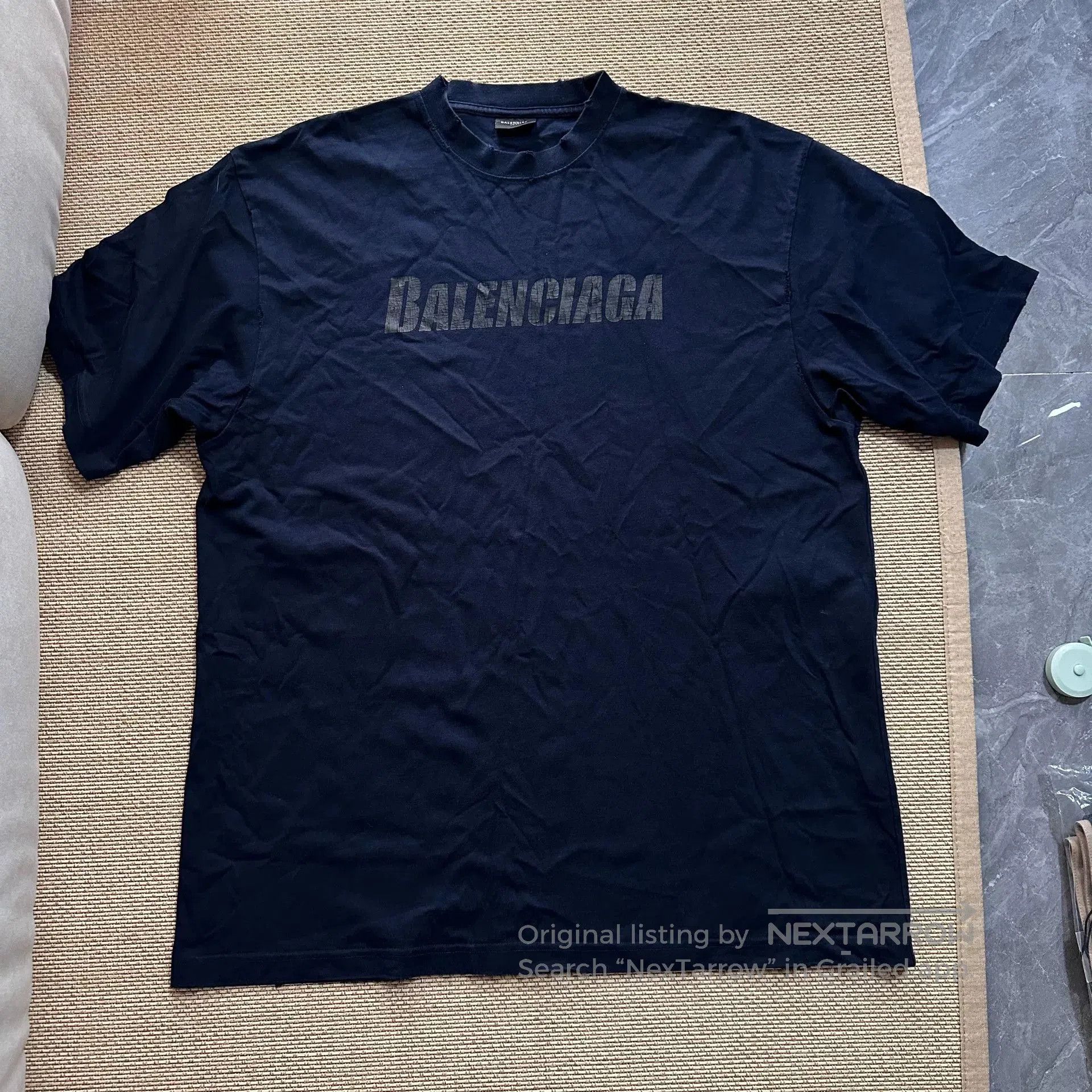 Balenciaga Balenciaga Distressed Blue Short Sleeve Tee. Size US S / EU 44-46 / 1 - 1 Thumbnail