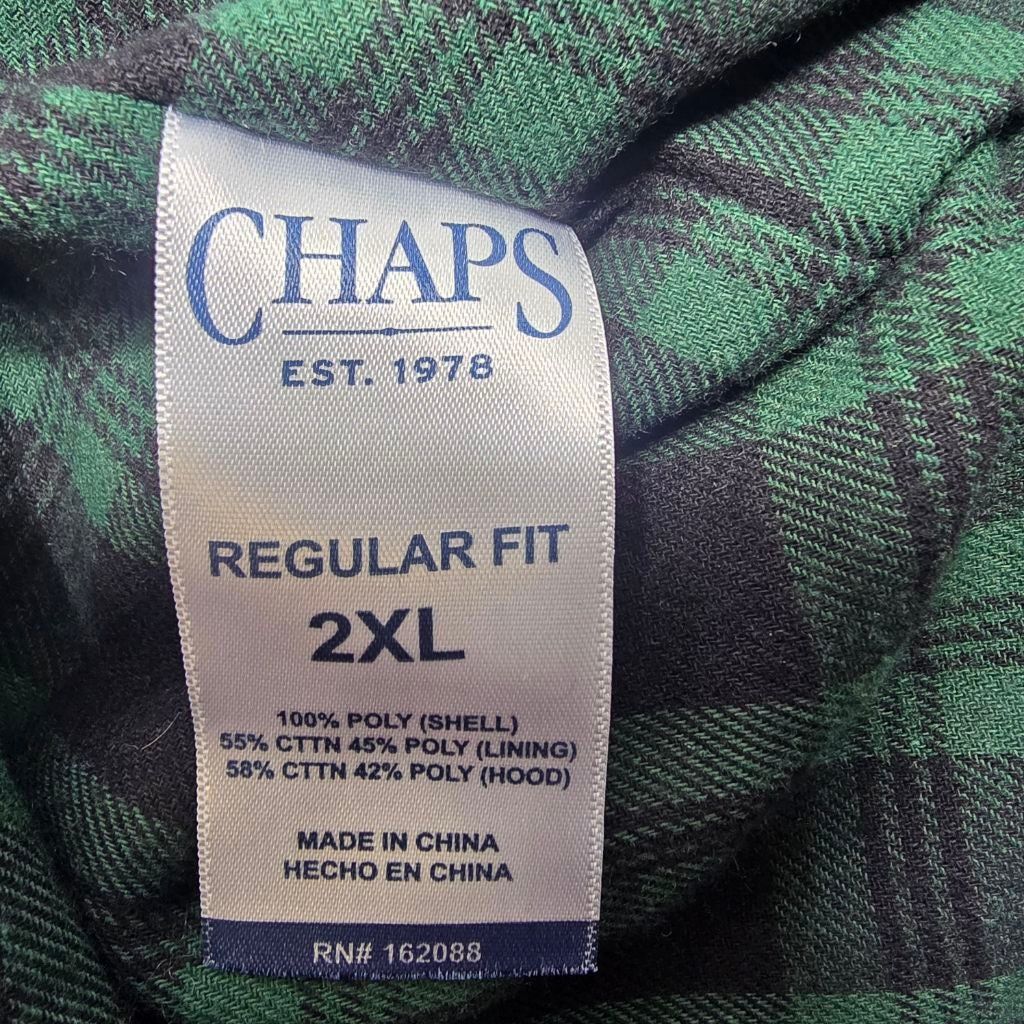 Chaps Men's CHAPS Green Plaid Puffer Vest with Hood XXL Size US XXL / EU 58 / 5 - 9 Thumbnail