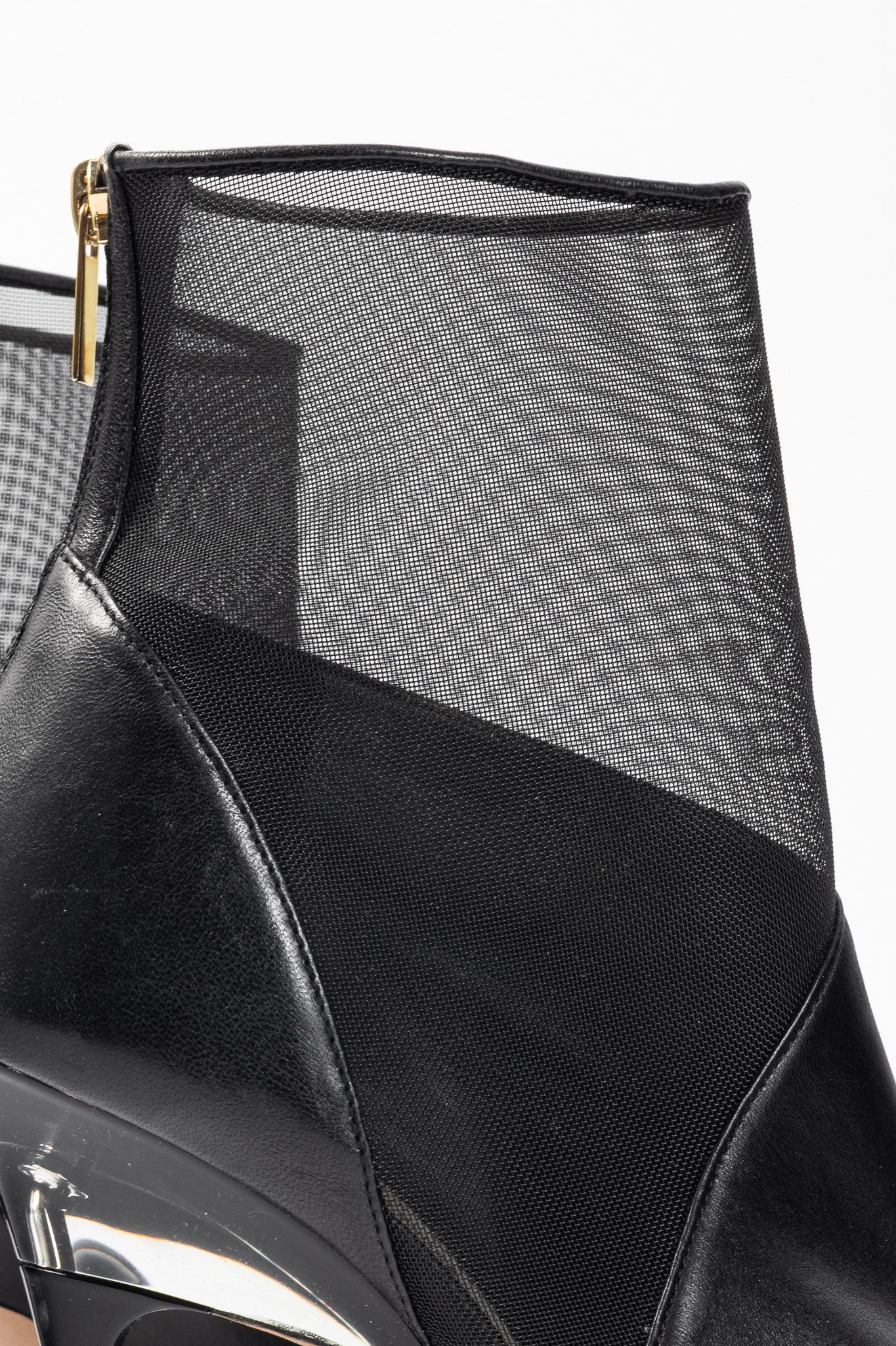 Jimmy Choo Jimmy Choo Sioux 100 Black Nappa & Mesh Ankle Boots Size US 7.5 / IT 37.5 - 8 Thumbnail