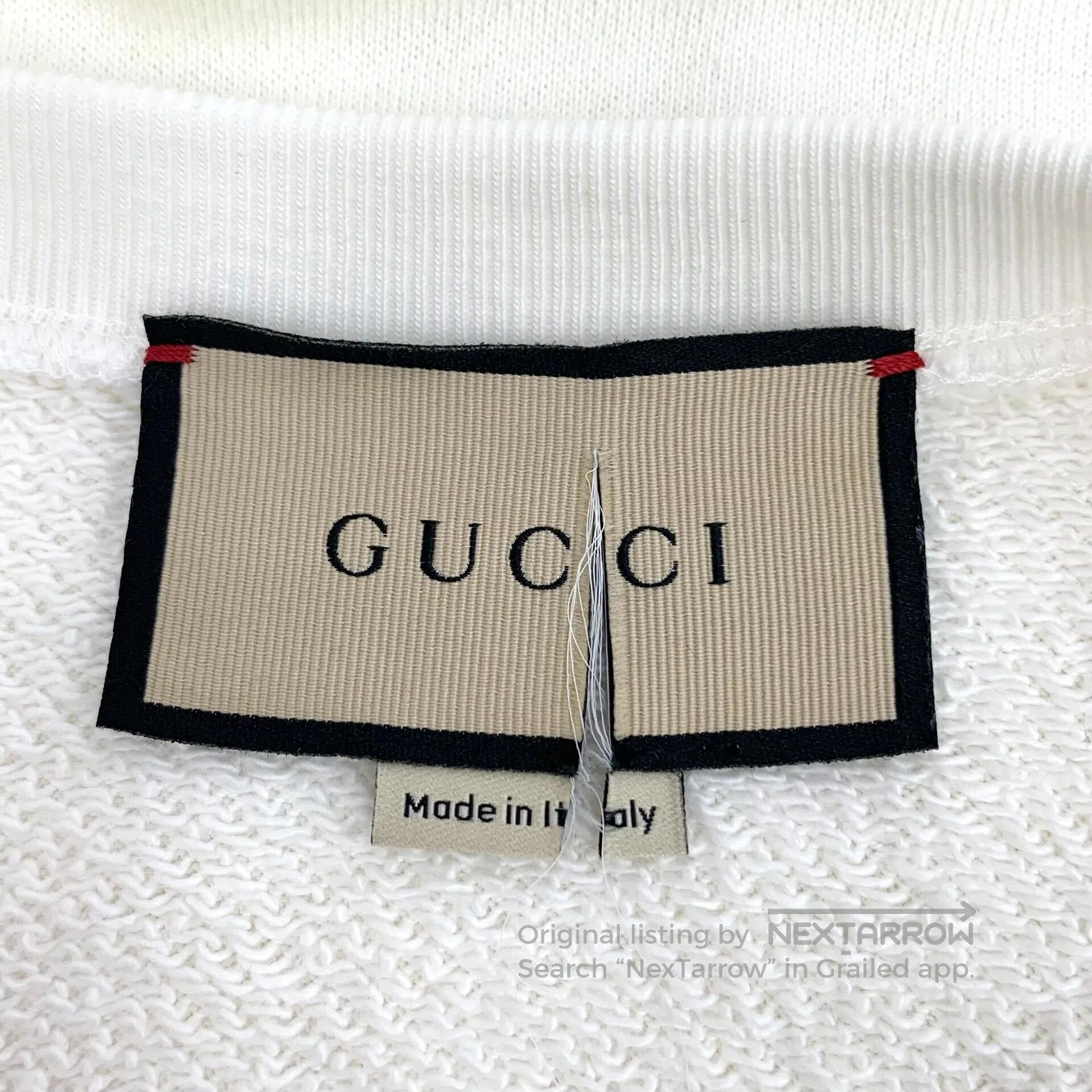 Gucci Guicci White Logo Letter Print Cotton Round Neck Long Slee Size US S / EU 44-46 / 1 - 5 Thumbnail