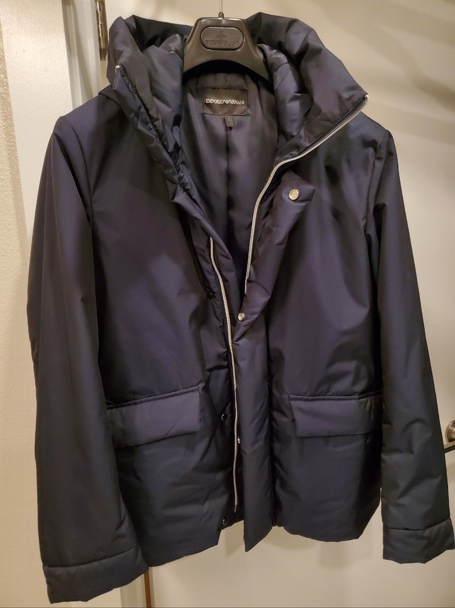Emporio Armani Emporio Armani Satin Puffer Hood Jumper Sz L Size US L / EU 52-54 / 3 - 1 Thumbnail
