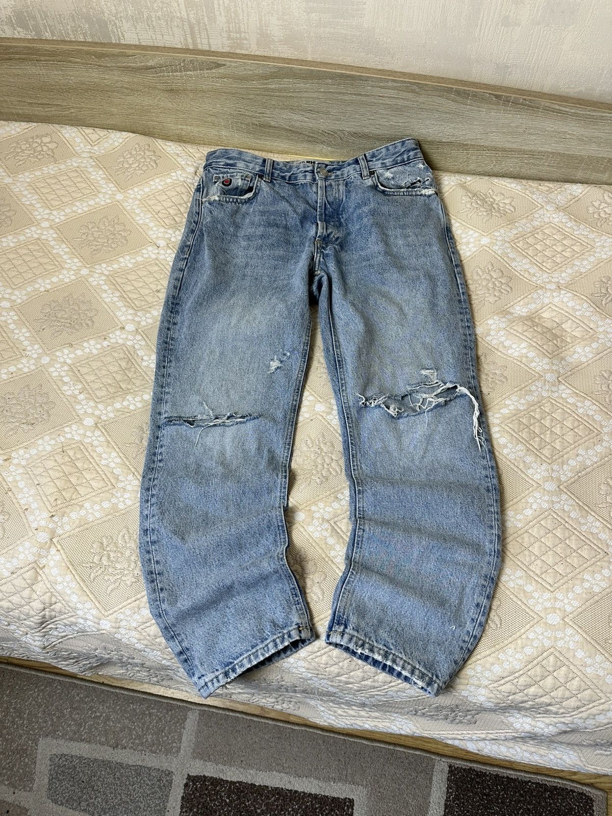 Rhude × Zara 🔥 Zara x Rhude Rhuigi Jeans Distressed Denim Pants Blue Size US 32 / EU 48 - 1 Thumbnail
