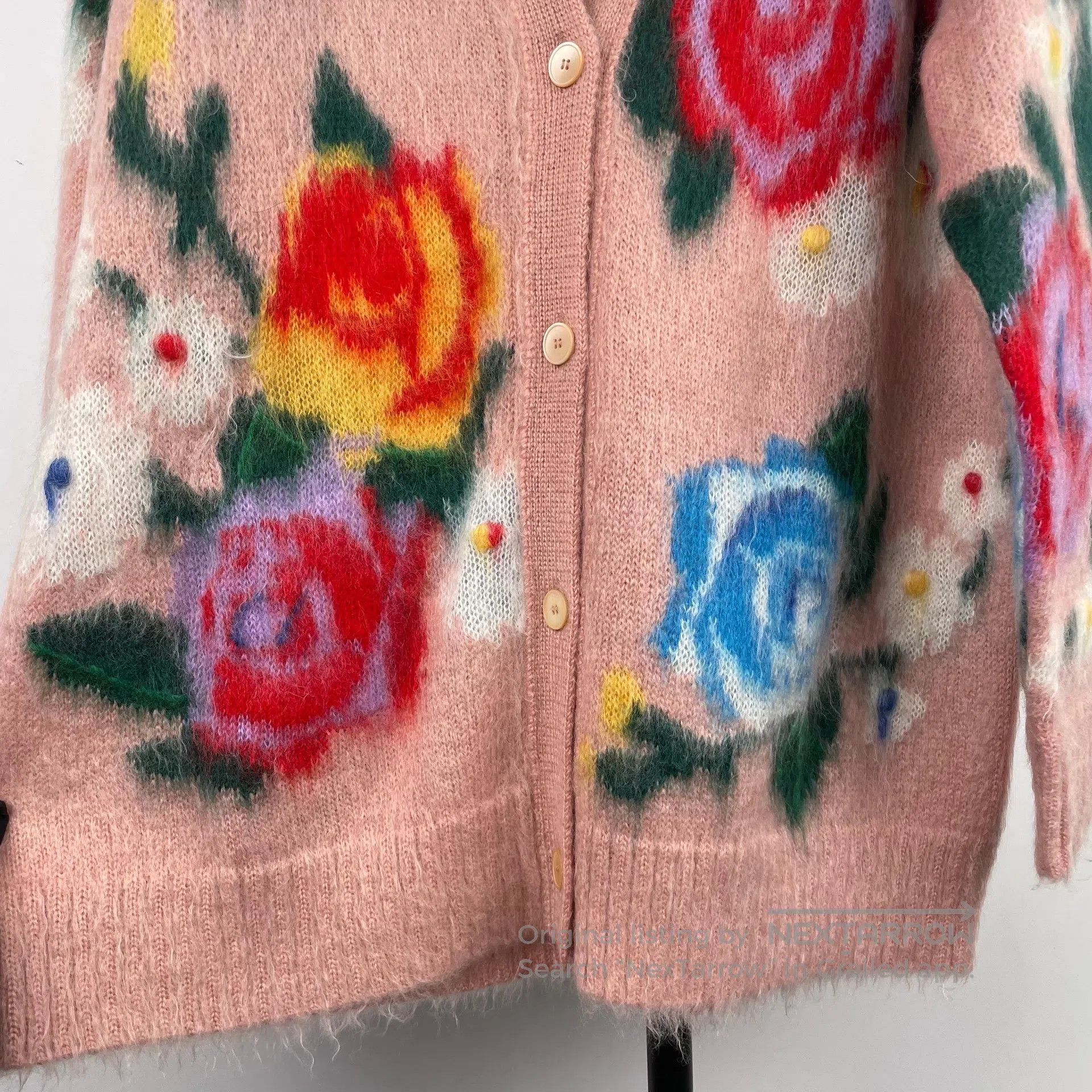 Miu Miu Miu Miu Rose mohair pink knit cardigan size 36| Size XS / US 0-2 / IT 36-38 - 5 Thumbnail