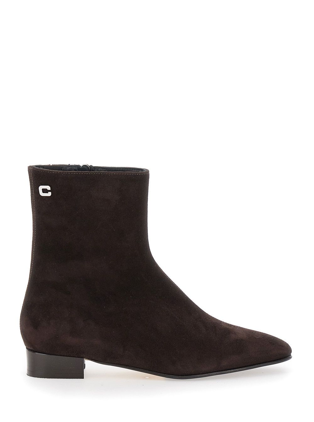 Carel Paris 'Aiglon' Brown Boots with Logo Embroidery on the Side and Zip Closure on the Side in Suede Woman Size US 11 / IT 41 - 1 Thumbnail