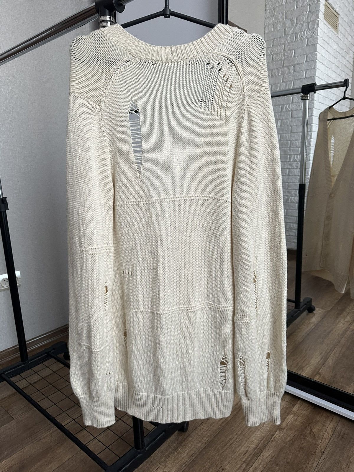 Helmut Lang Helmut Lang Distressed Knit Cardigan Size US XS / EU 42 / 0 - 4 Thumbnail